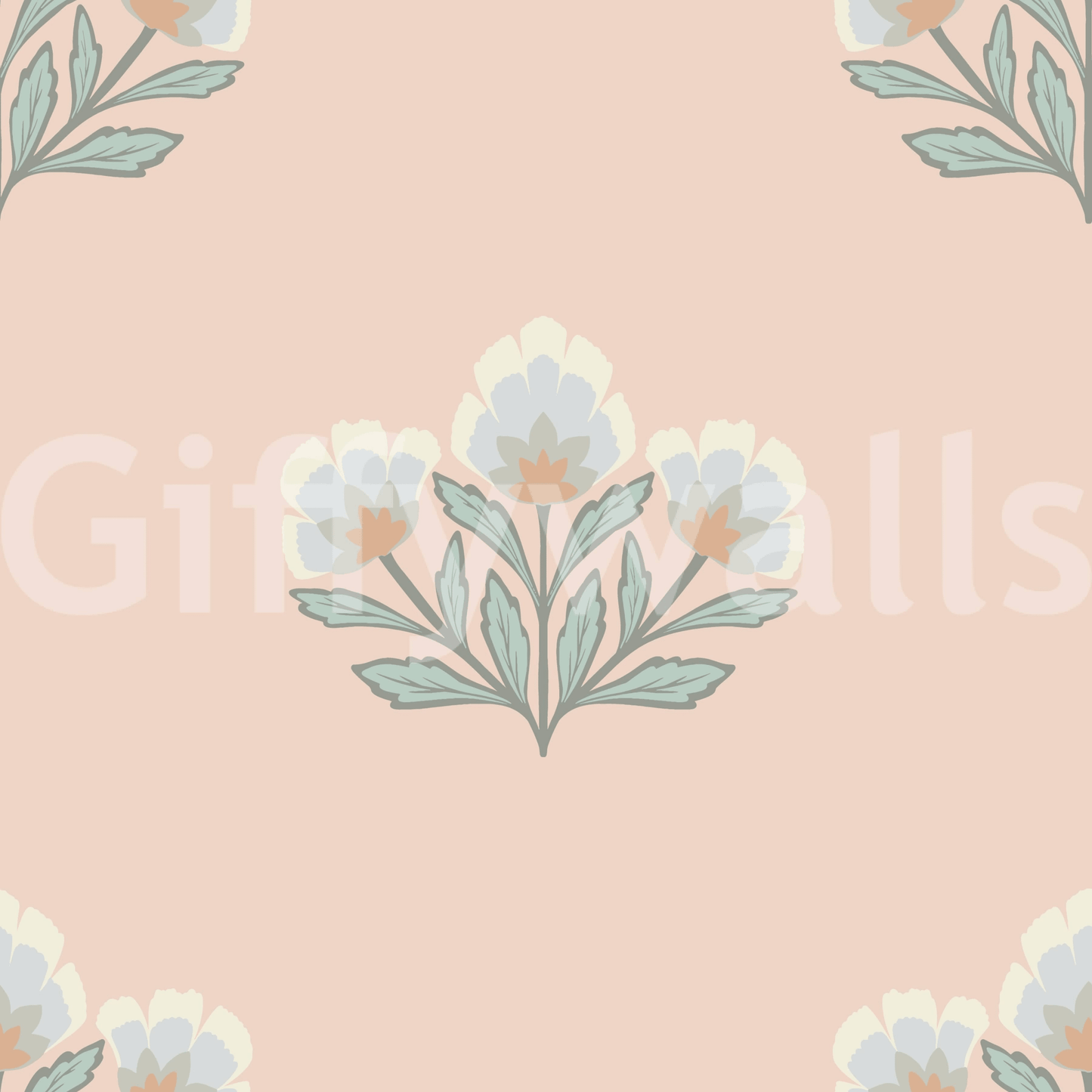 Decorative floral mural wallpaper heritage inspired bouquet wall mural.