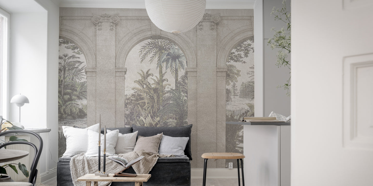 Classic textured architectural wallpaper mural