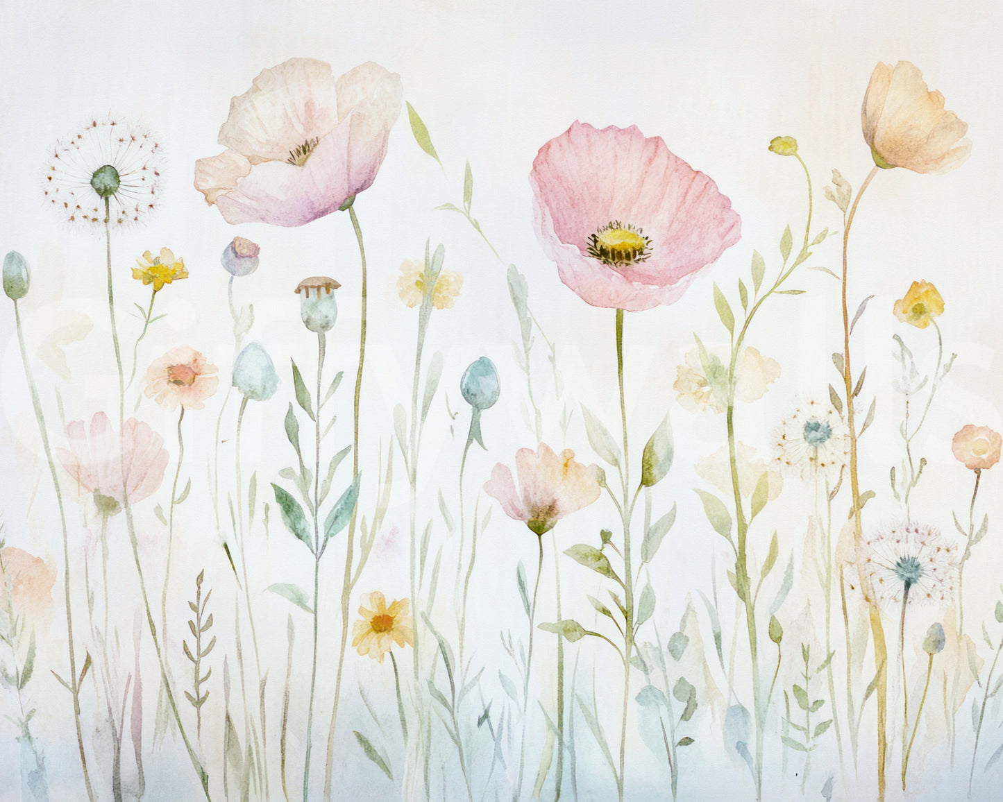 The wallpaper has a classic, timeless feel.