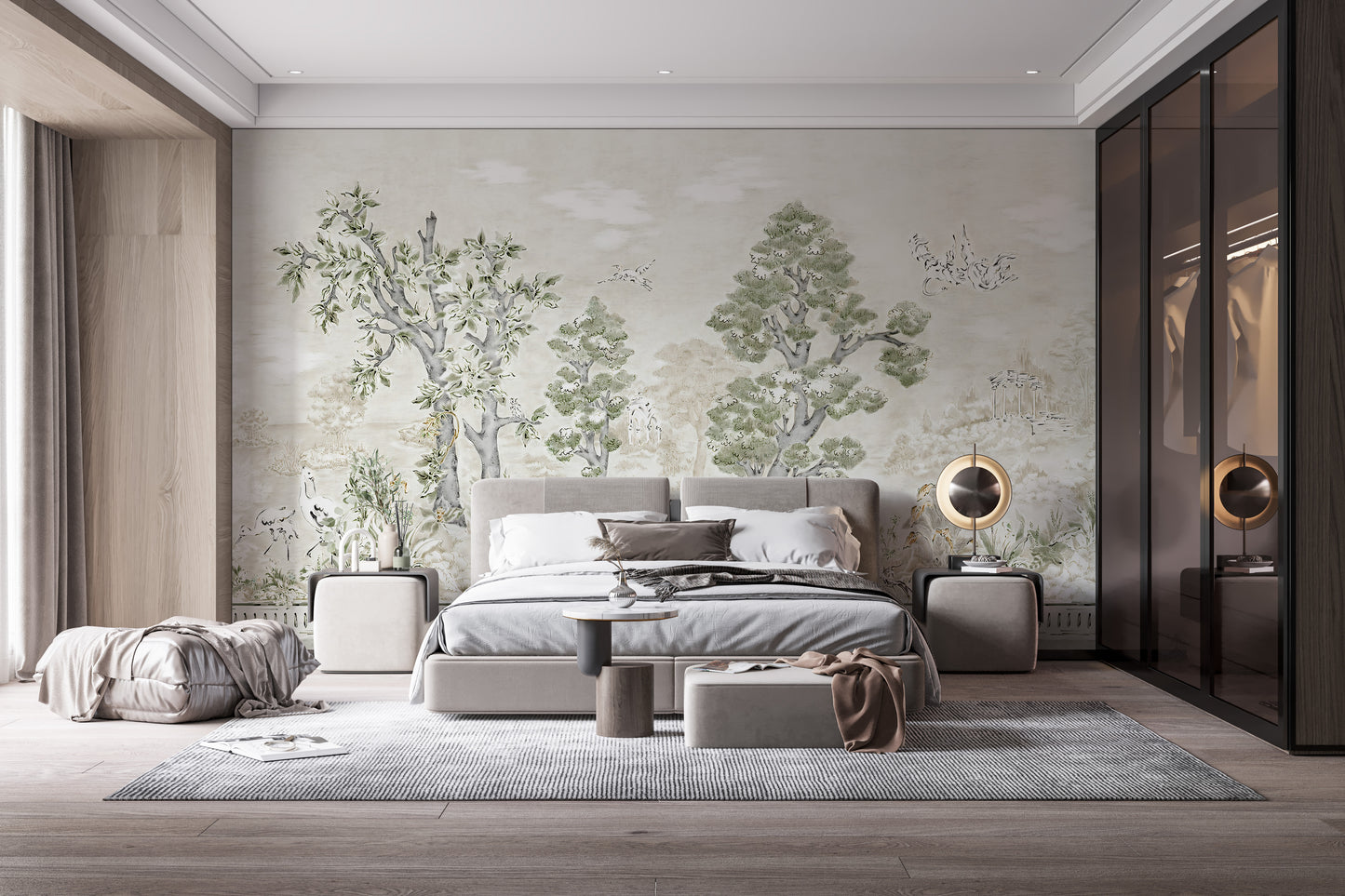Subtle Watercolor Trees Wall Art