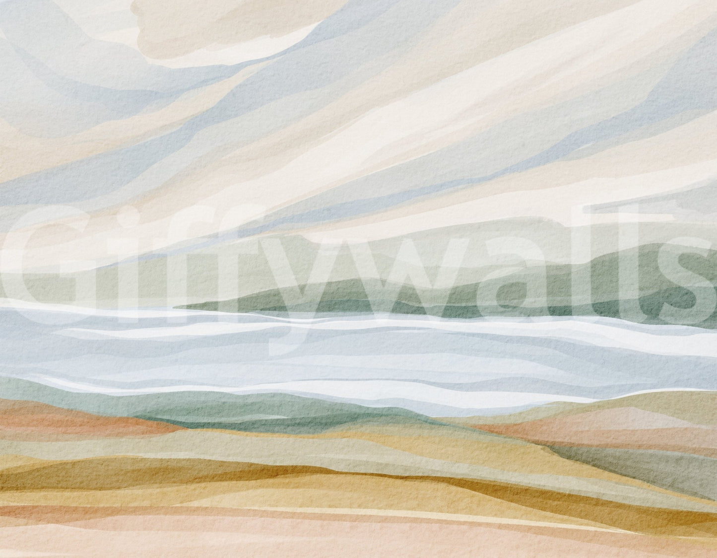 Watercolor Vista Wall Mural