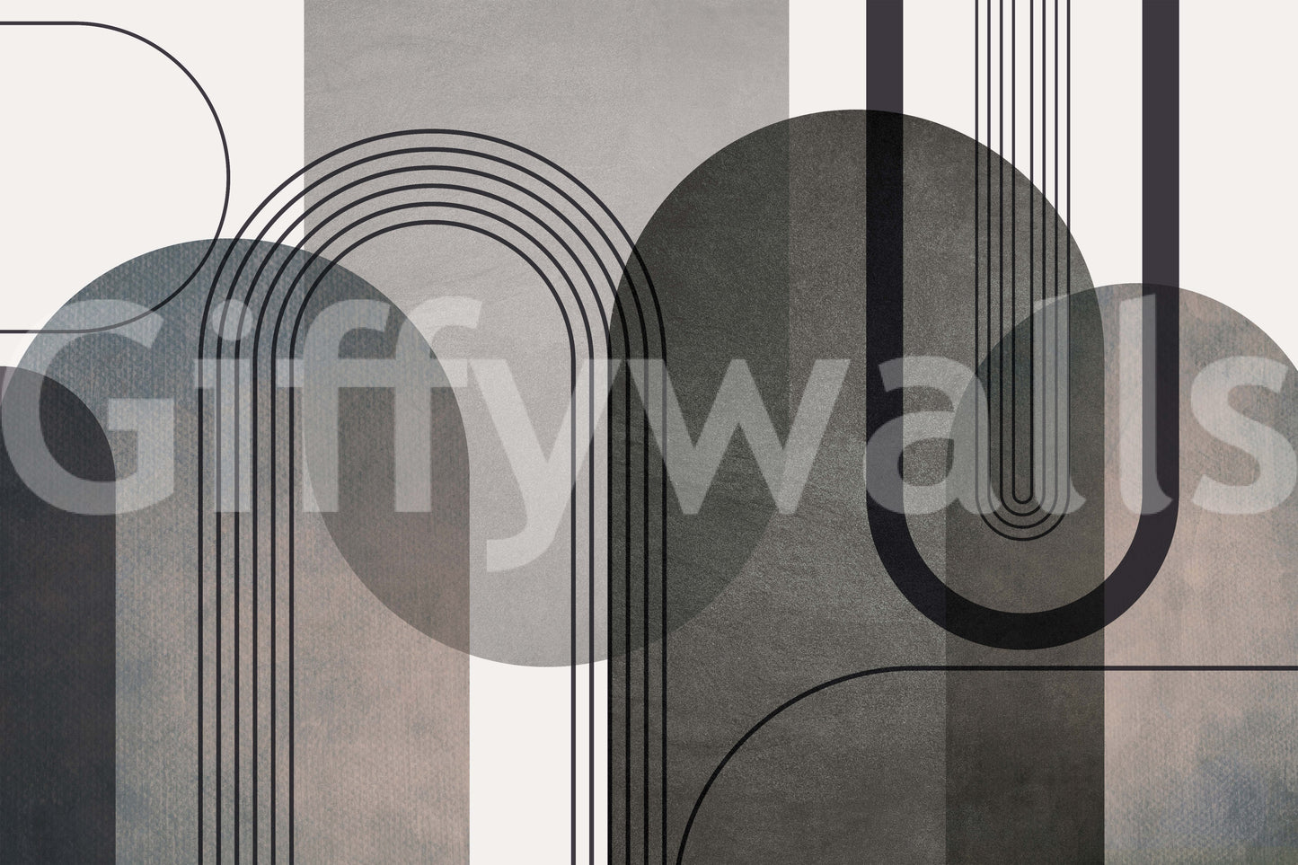 Stylish muted arches wallpaper print