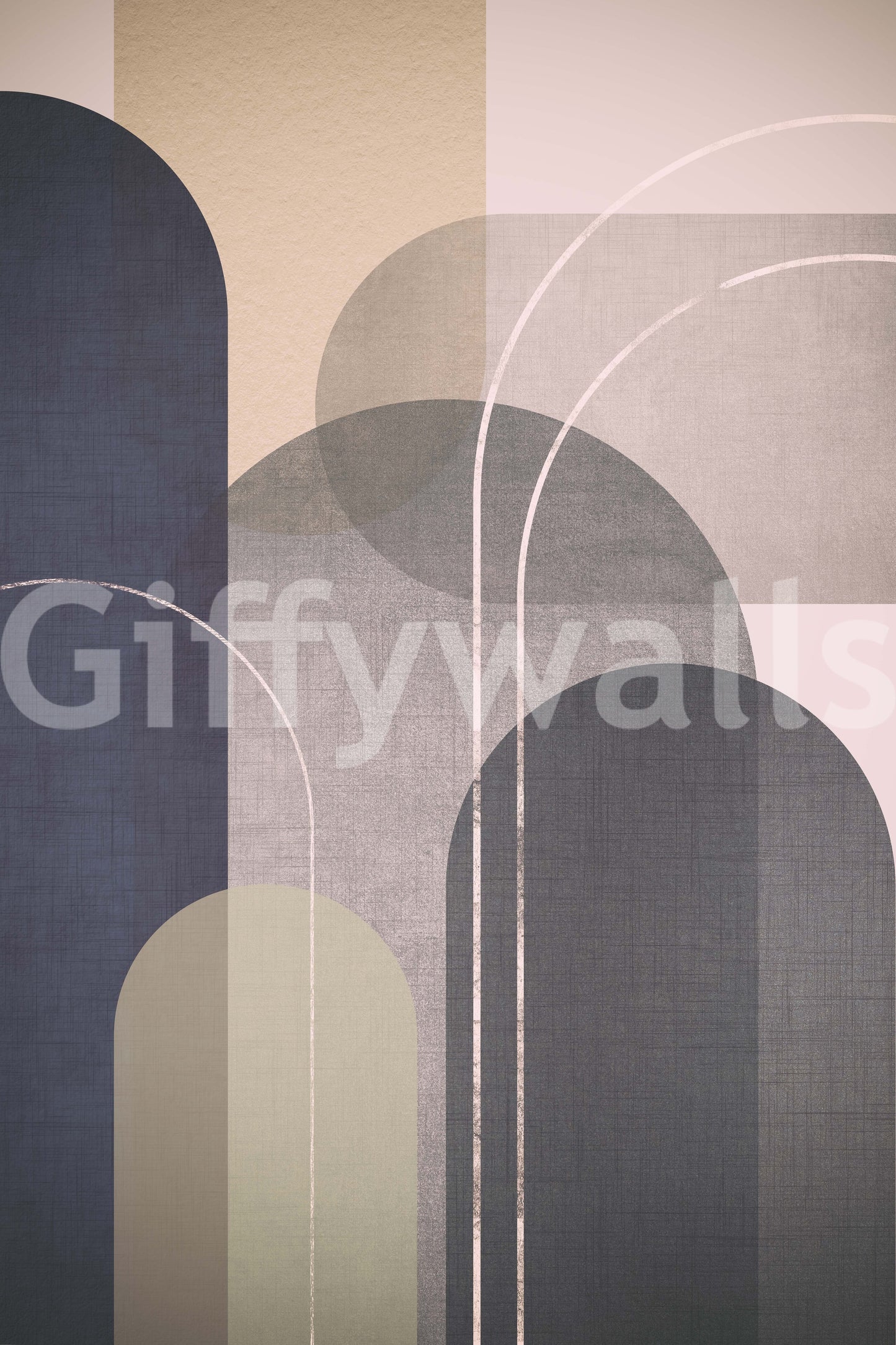 Clean and modern Mid Century linen 2 mural for your home