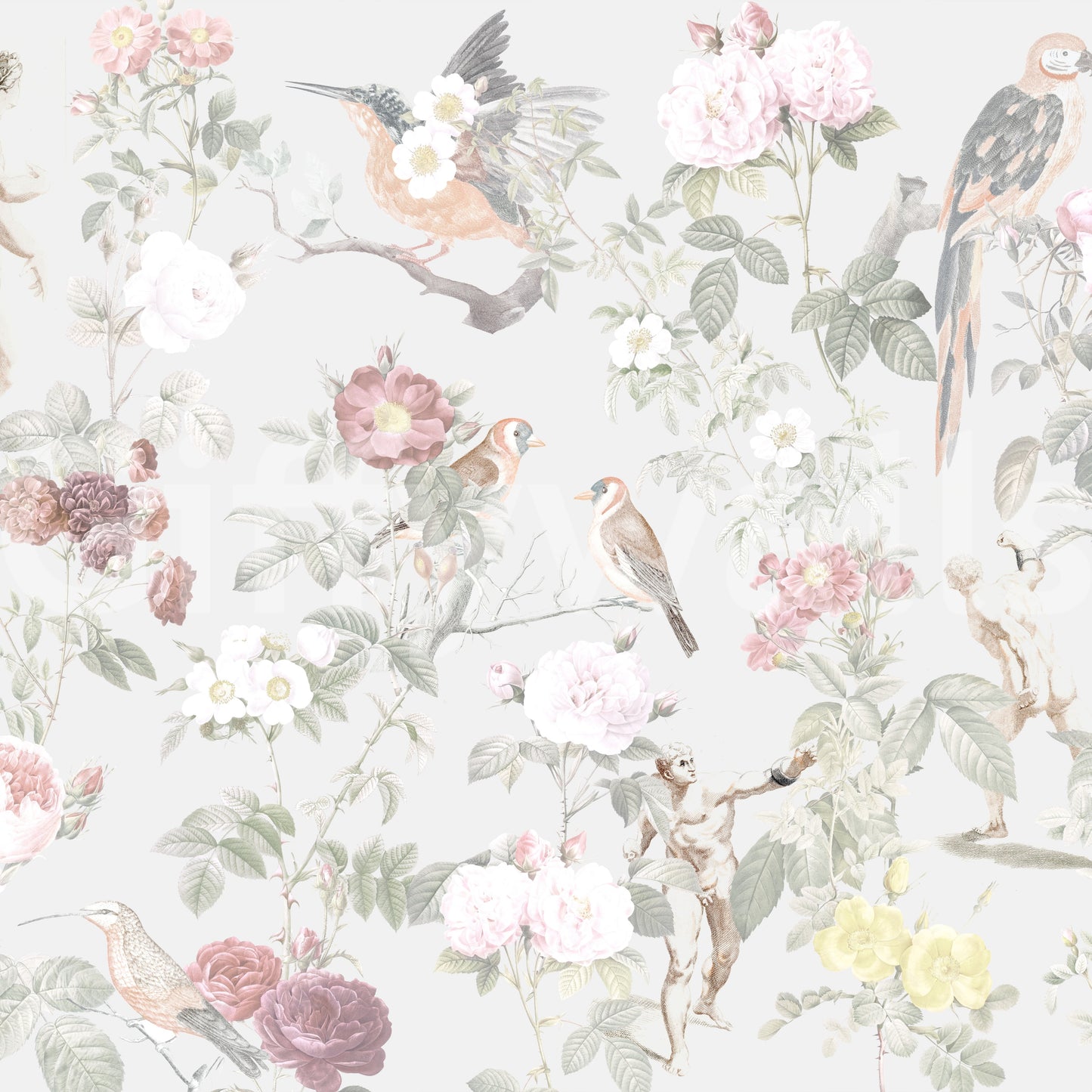 Flower-themed wall mural wallpaper