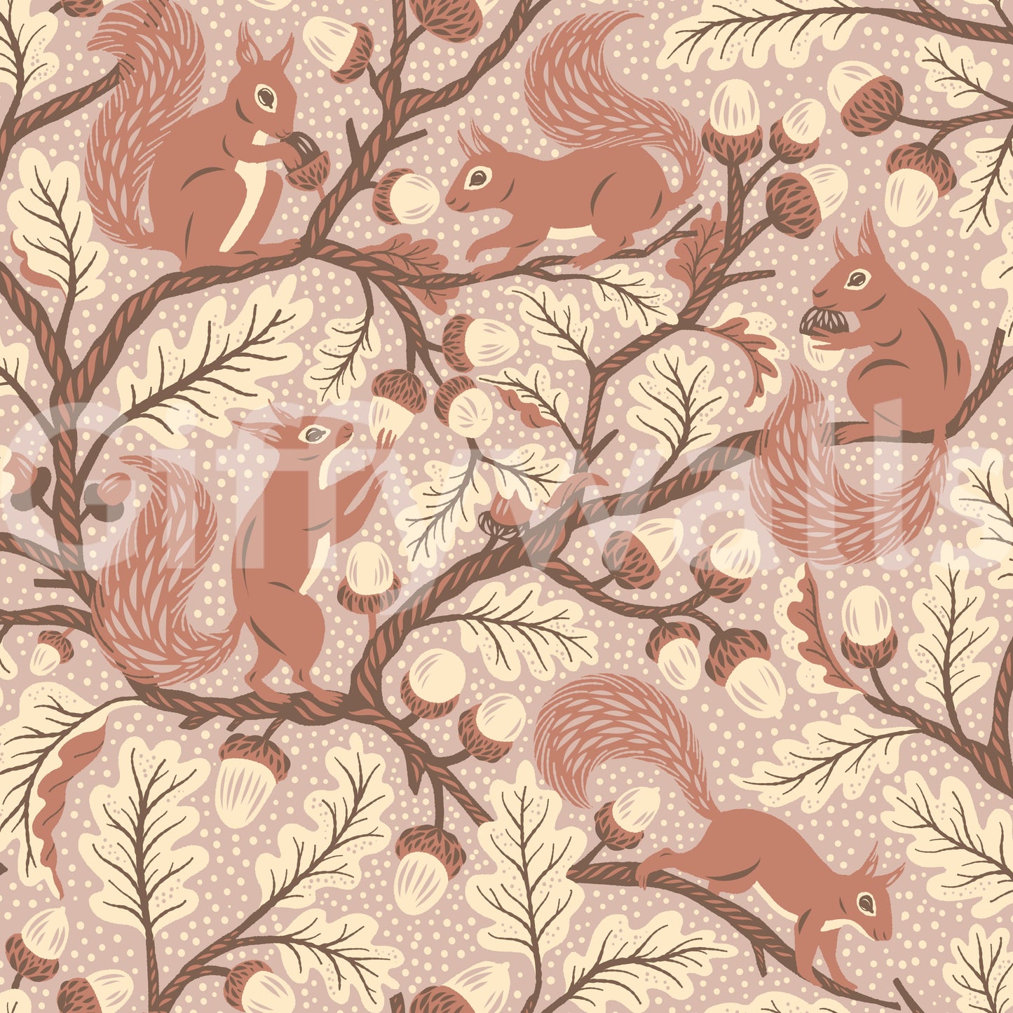 Squirrels in Oak tree Wallpaper
