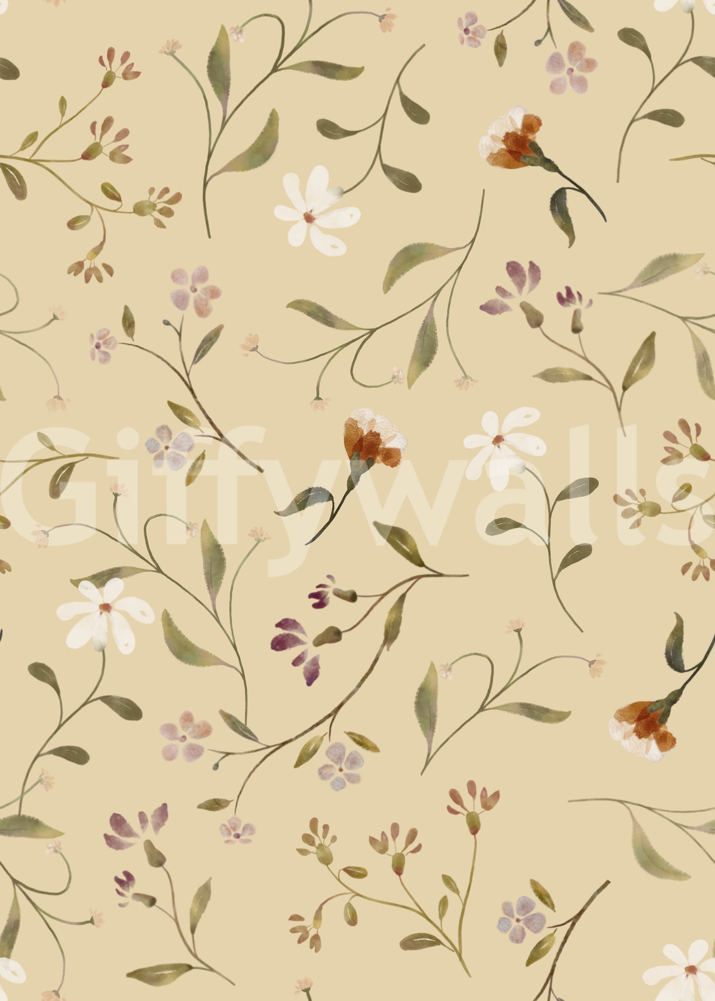 Blooming flower wall mural with emotional warmth