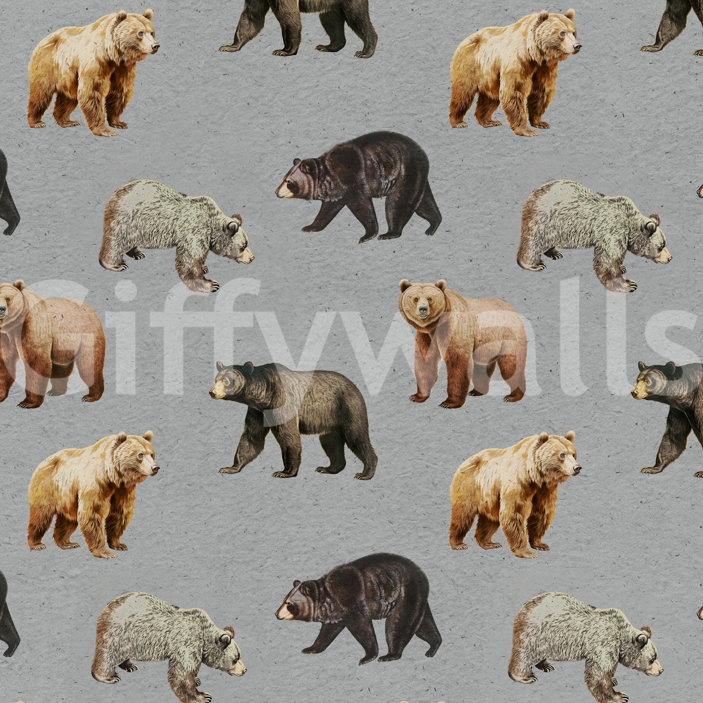 Woodland bear wall pattern