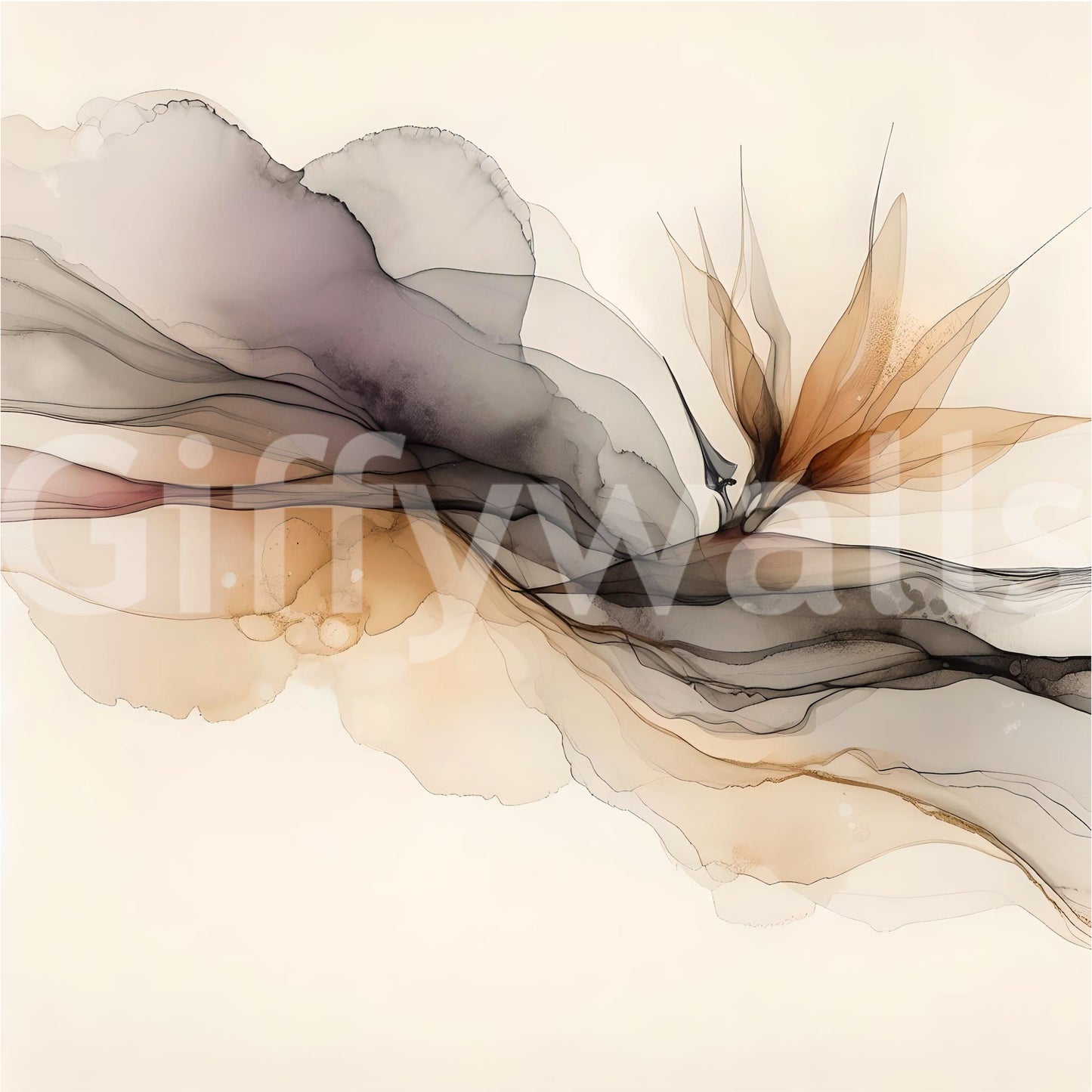 Ethereal Ink Flow Wall Mural