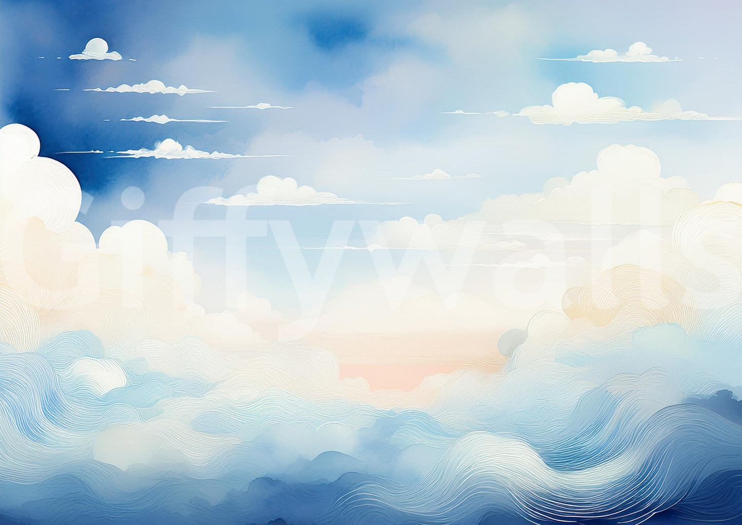 Celestial Blue Sky Wall Mural