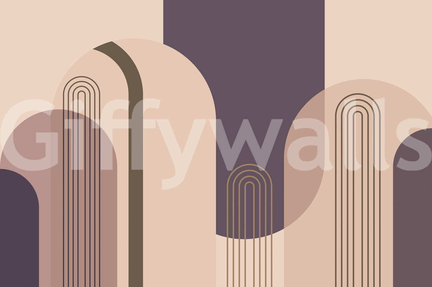 Mid Century Arches mural for a bold, vintage aesthetic