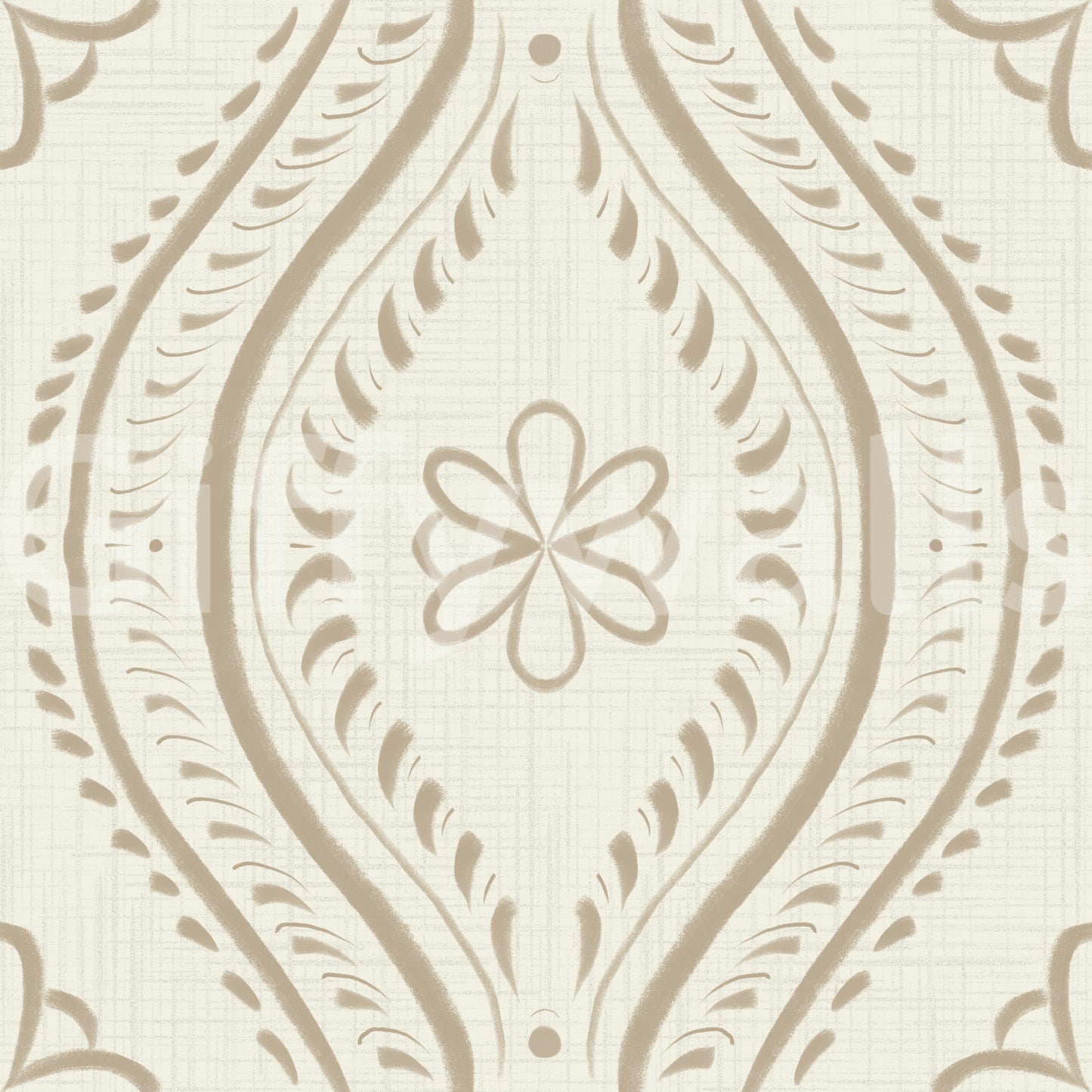 Soft wall mural with classic ogee charm