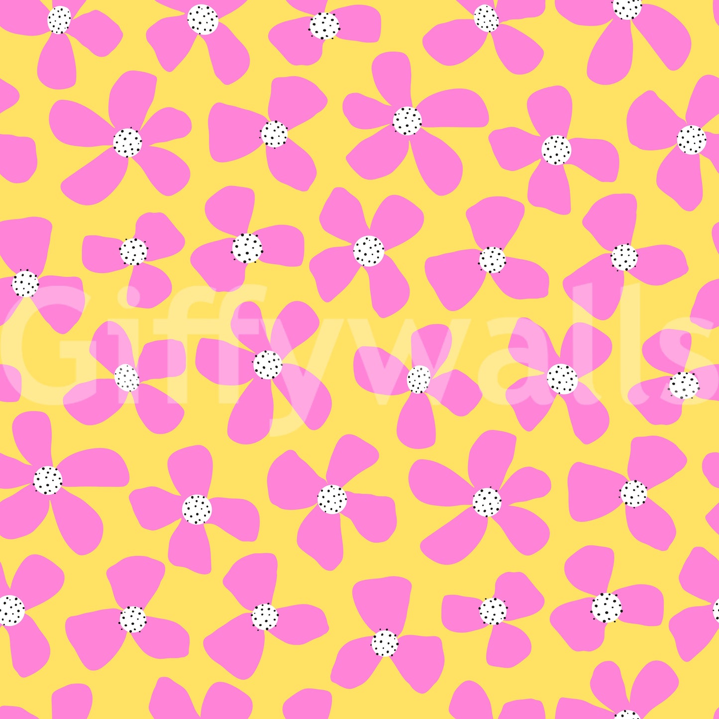 Summer-inspired floral wallpaper with blooming flowers