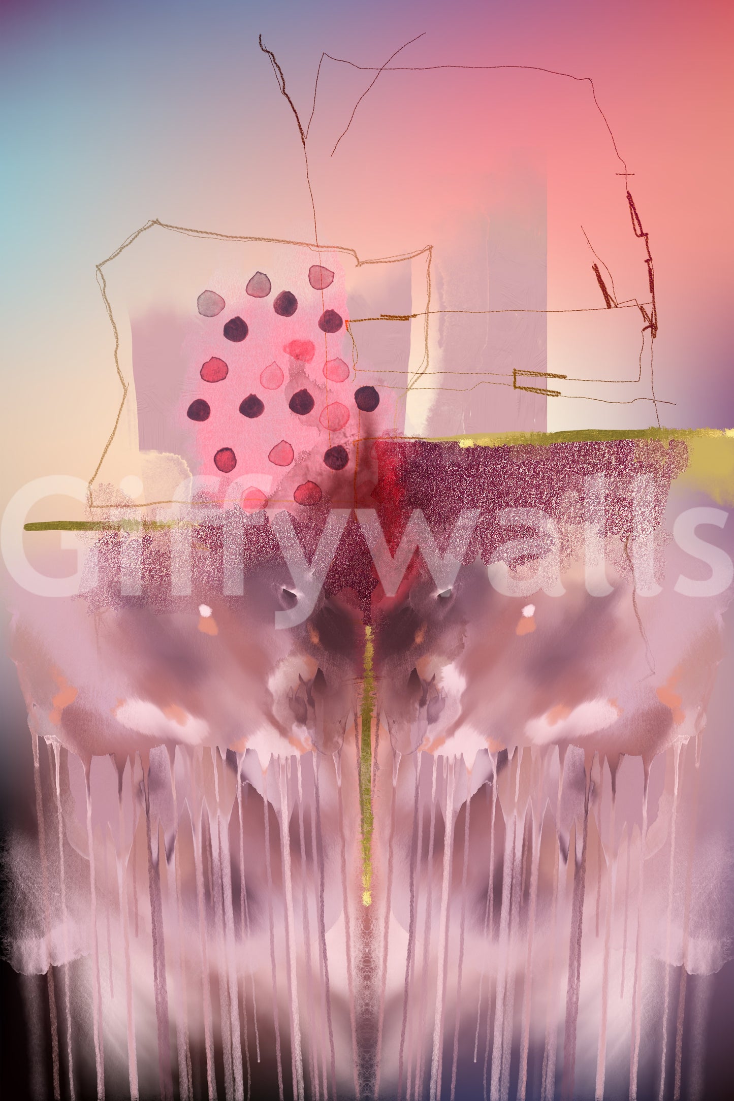 Rich and expressive mural design with layered symbolism.