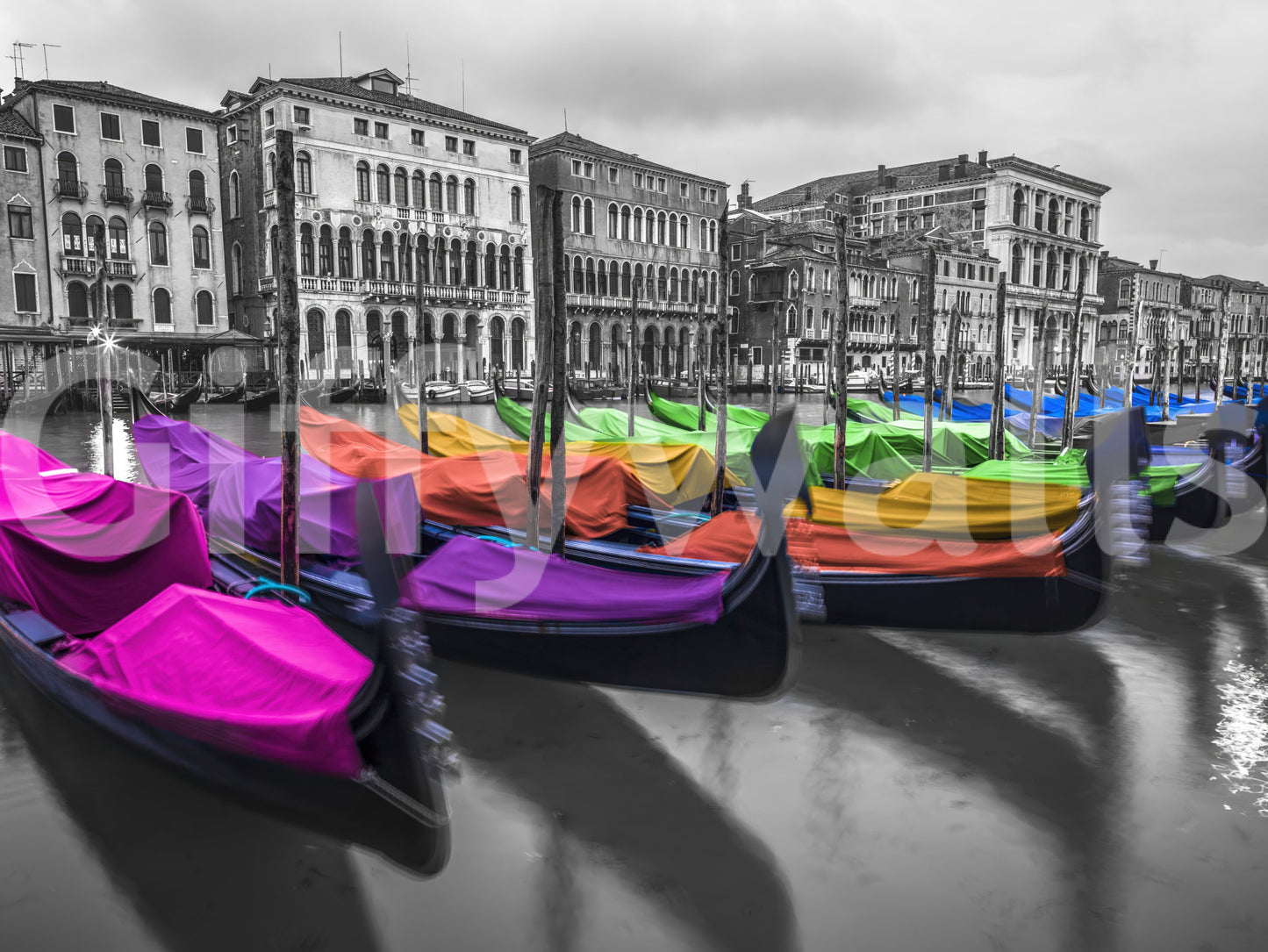 Venice cityscape mural in vibrant colors for any room