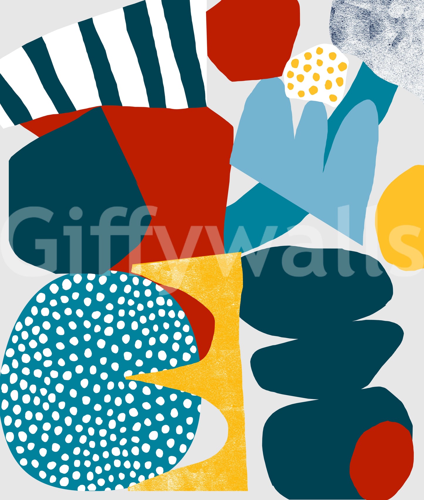 Bold and inspiring wall mural with energetic and colorful design