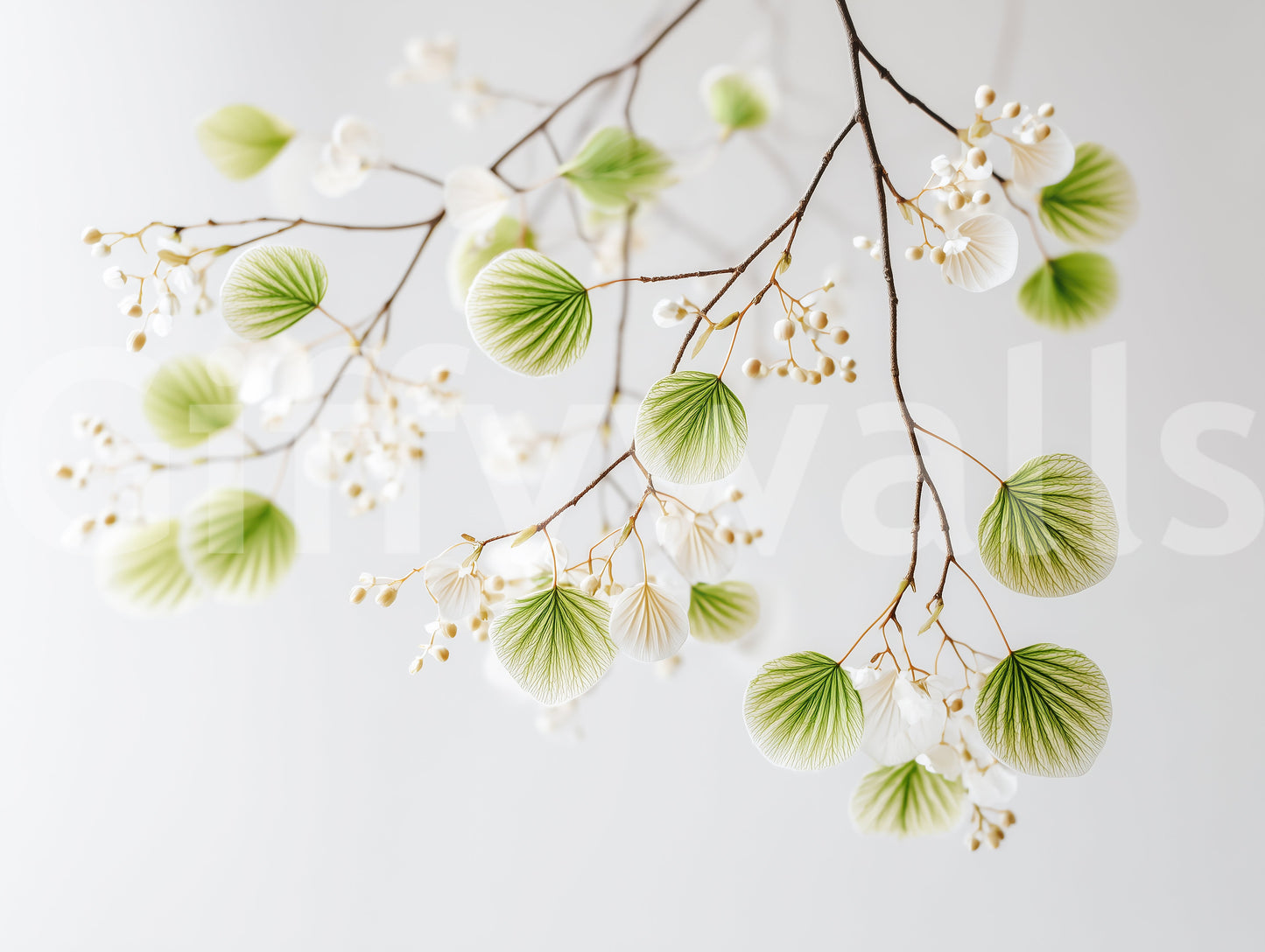 Neutral leaf pattern wallpaper for walls