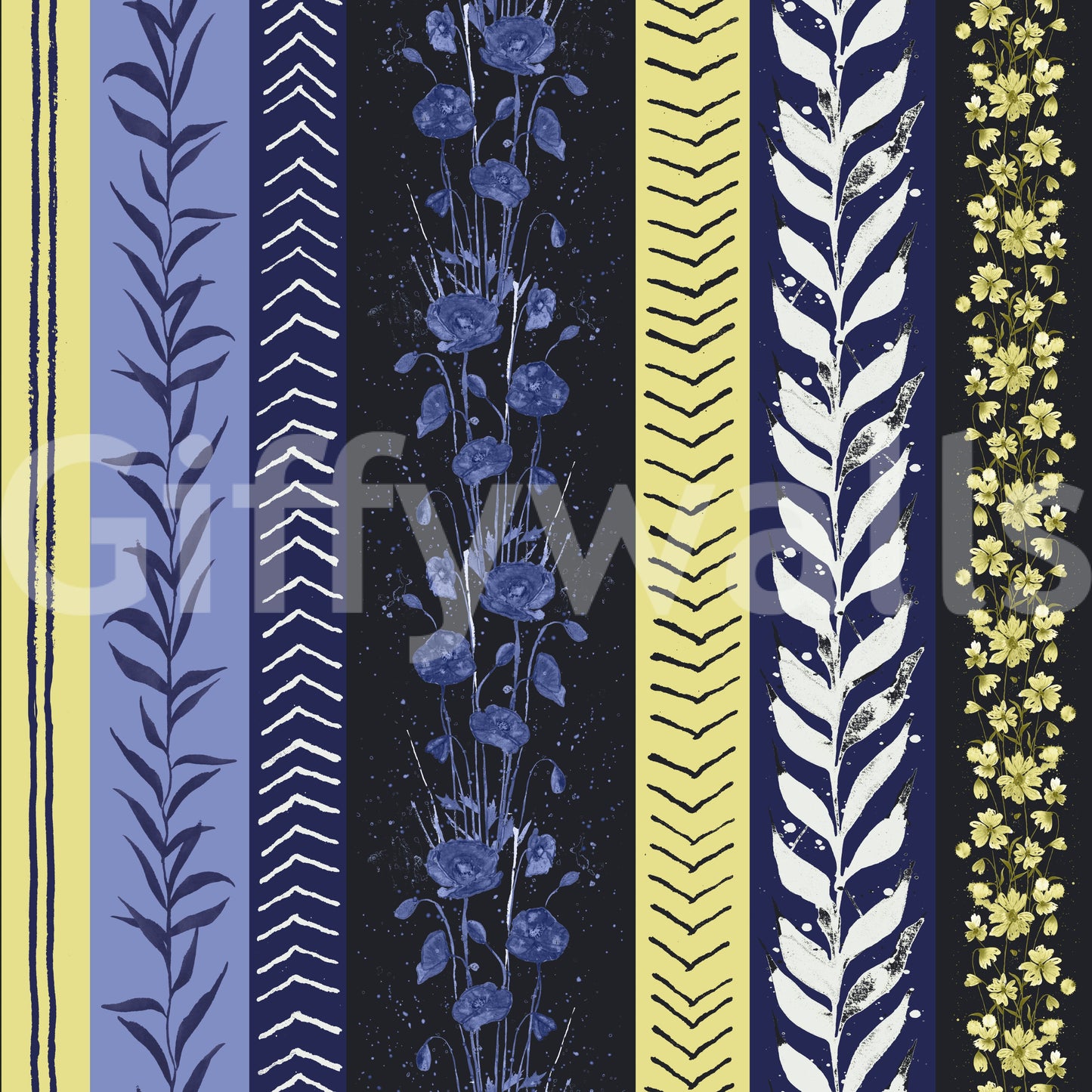 Wallpaper with a bold and colorful design.