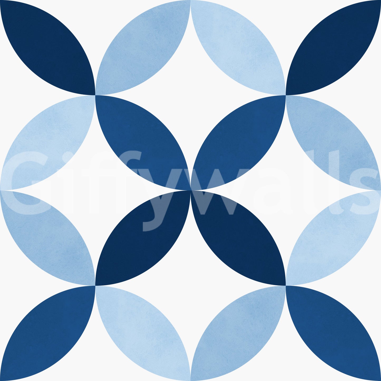 The Sapphire Petals mural makes a bold and serene statement.