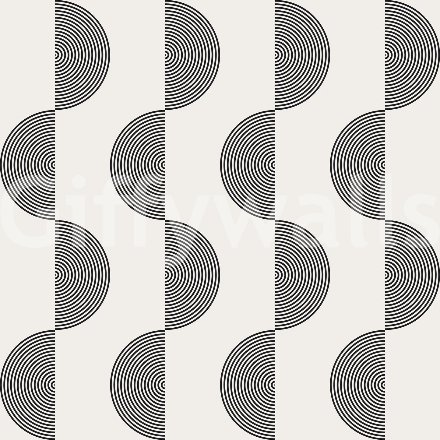 The Retro Echoes mural makes a bold and cheerful statement.