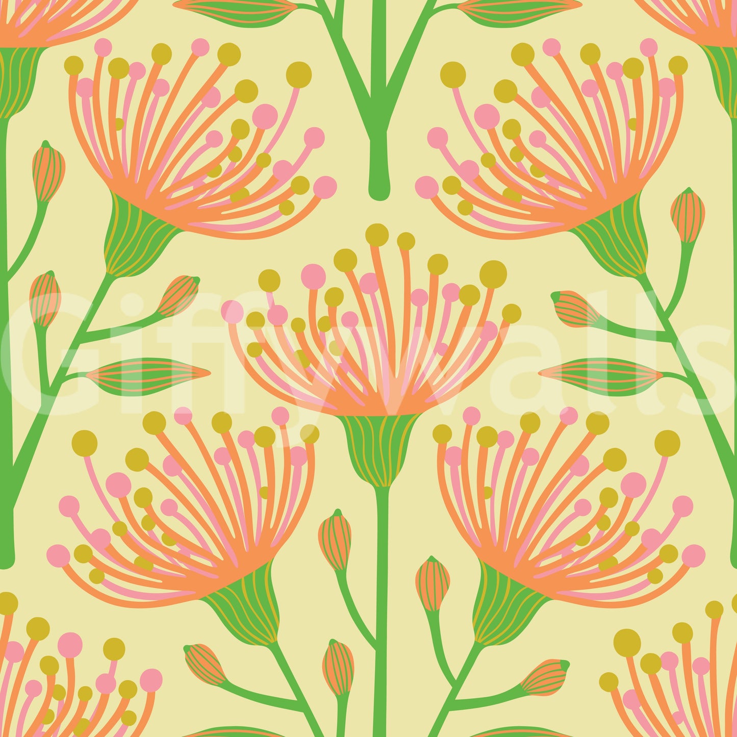 The design is non-realistic and interpretive.