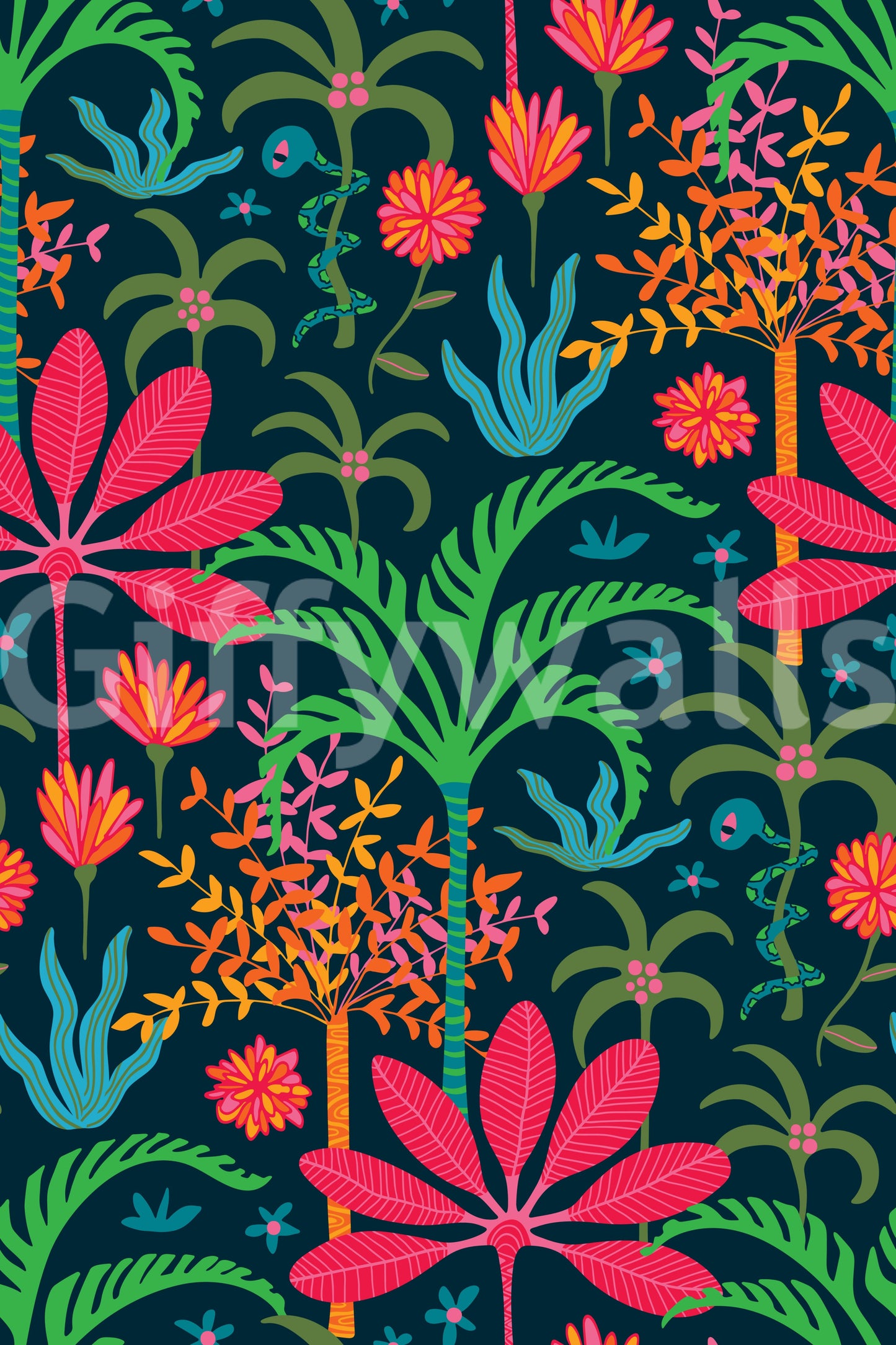 The design is non-realistic and interpretive.