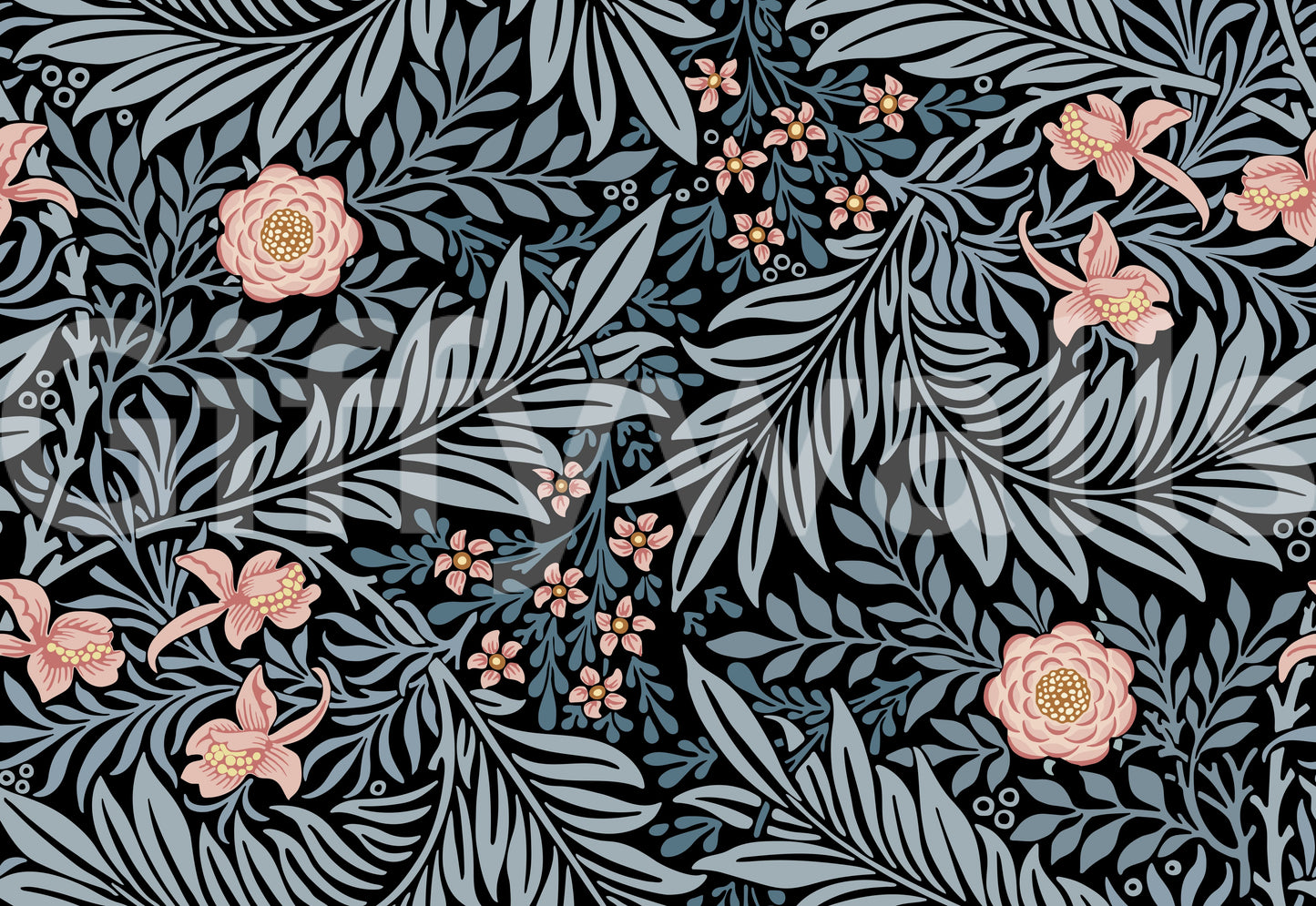 The wallpaper has a smooth, non-reflective matte finish.