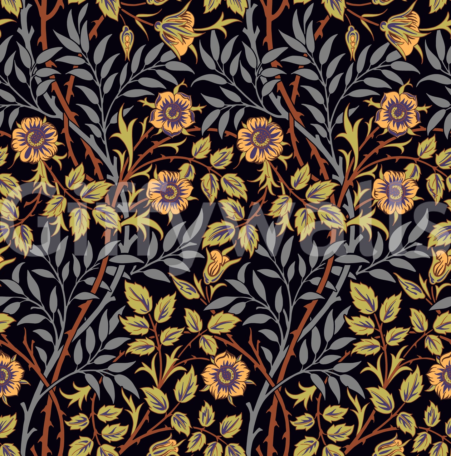 The wallpaper has a smooth, non-reflective matte finish.