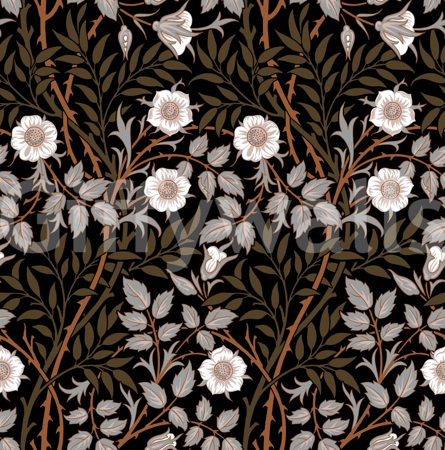 The wallpaper has a smooth, non-reflective matte finish.