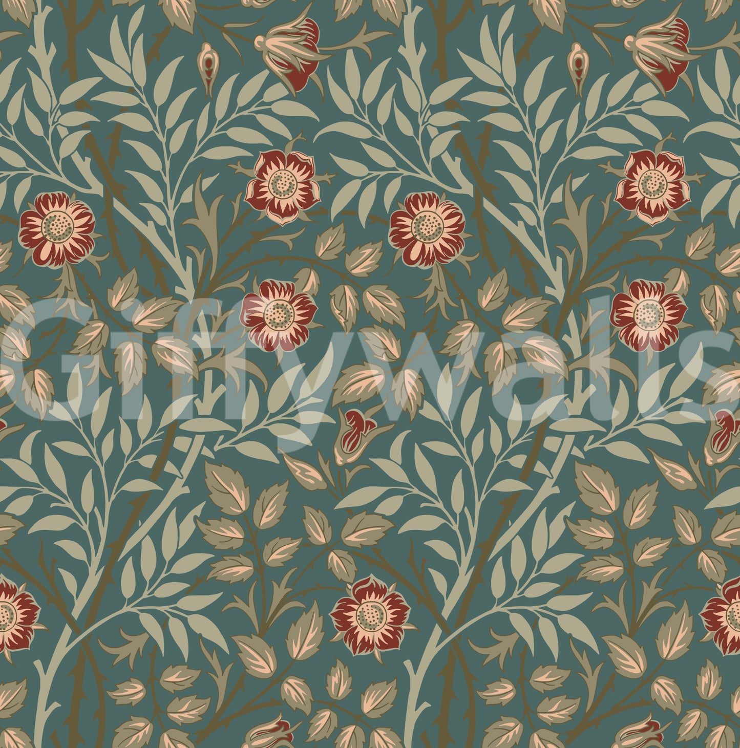 The wallpaper has a smooth, non-reflective matte finish.