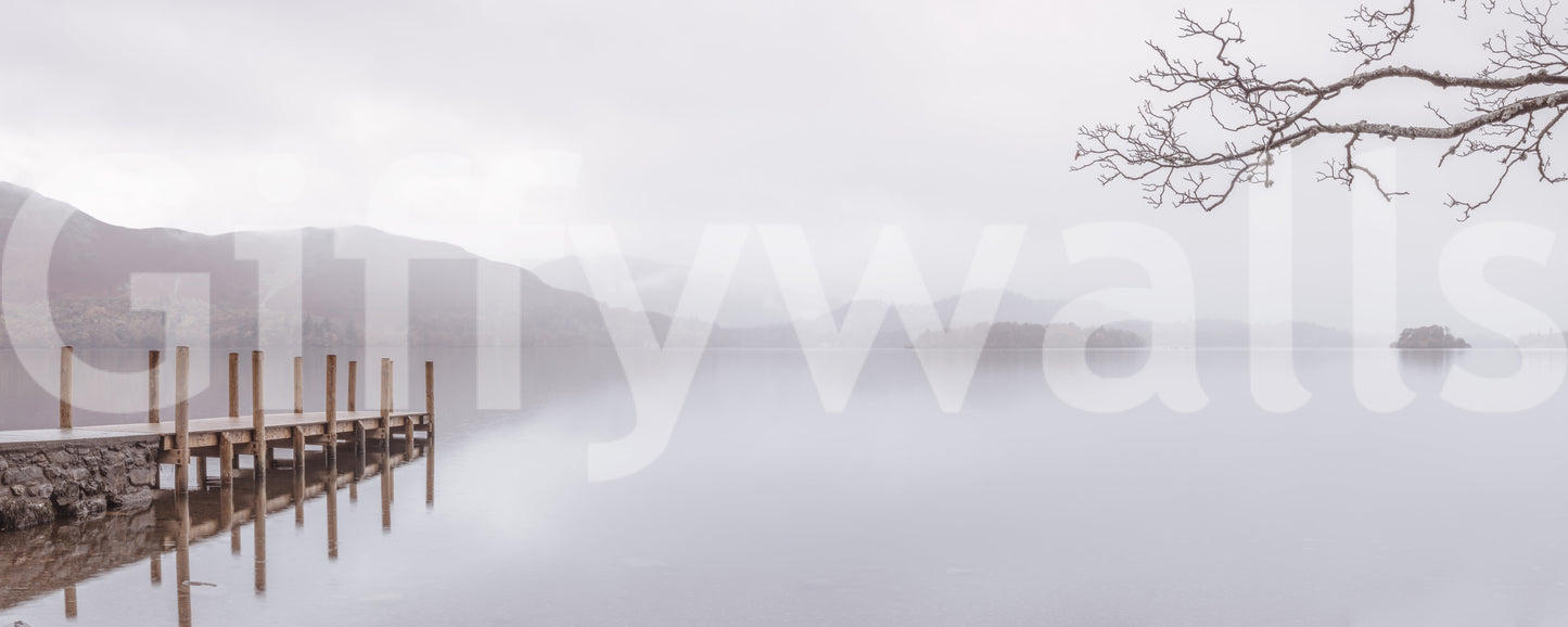 The wallpaper features a subtle, calming pattern.