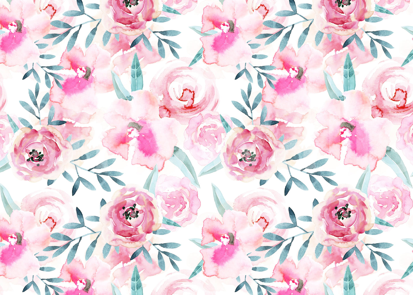 The wallpaper features a large floral pattern.