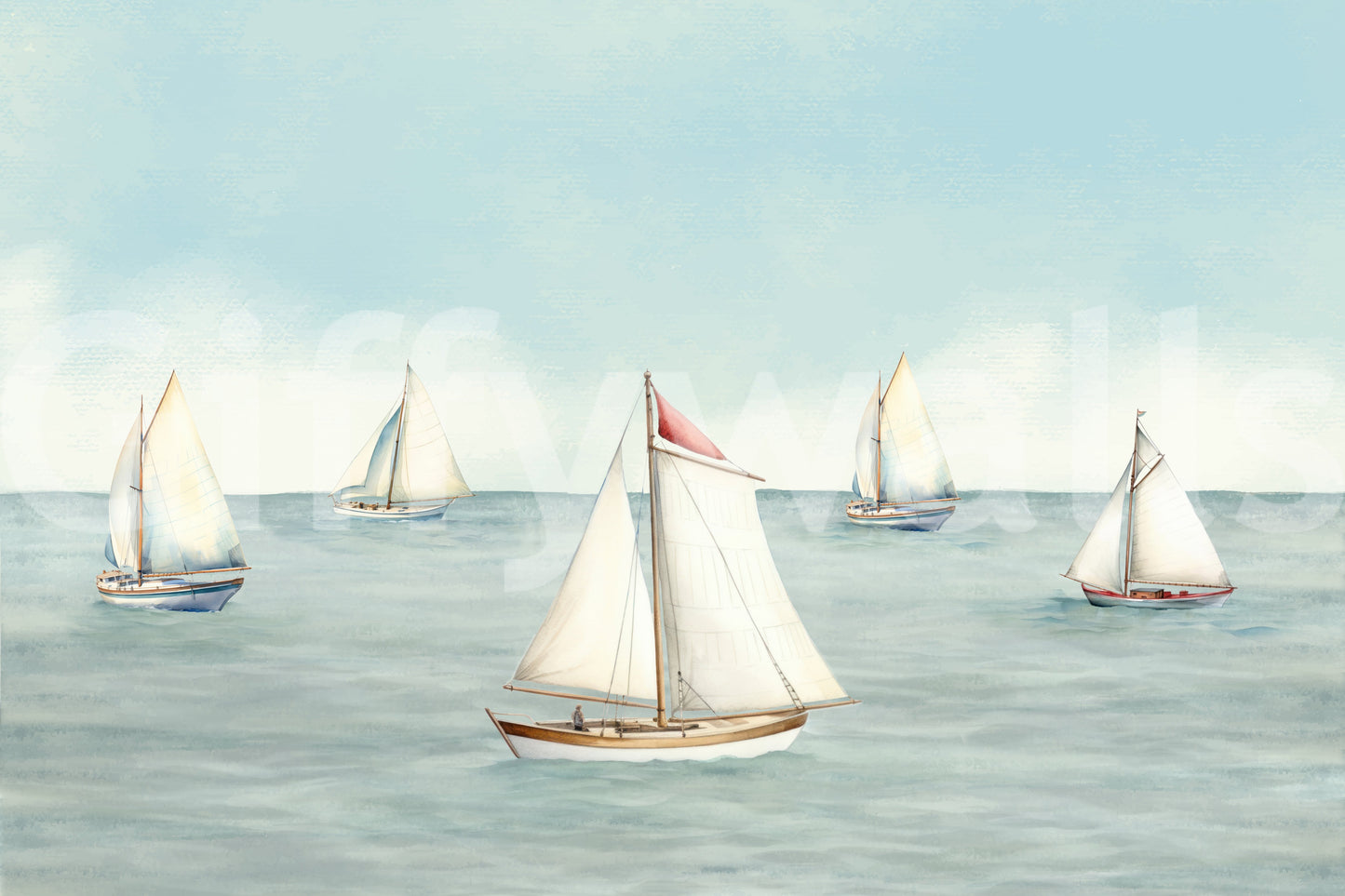 The style is a soft-focus illustration or a painterly design.