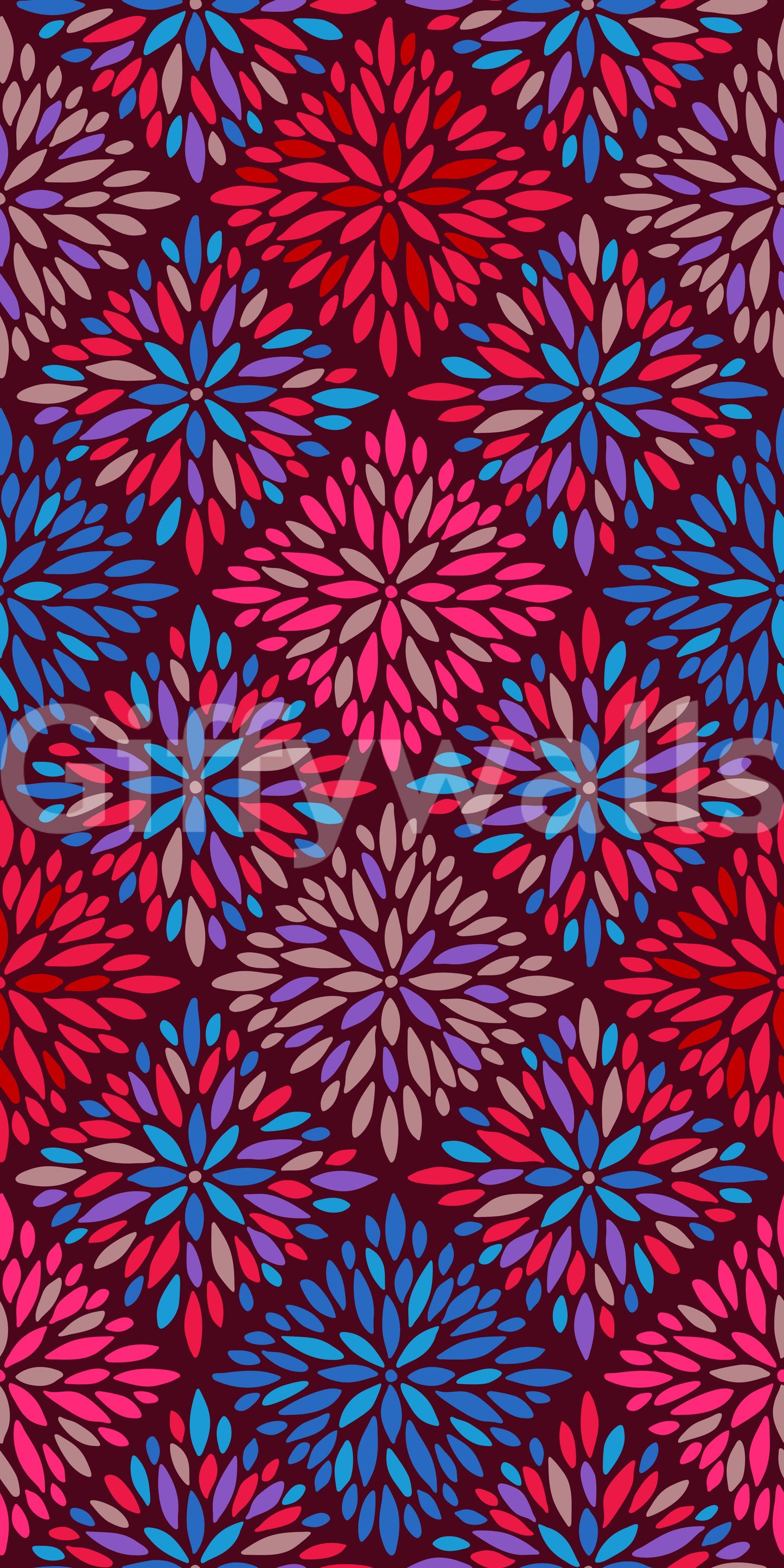 Dahlia Diamonds maximalist tile decor