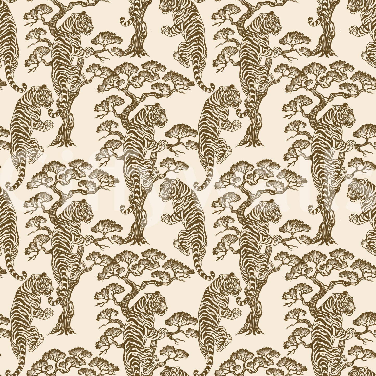 A detail of the brushstrokes and tones in the design.