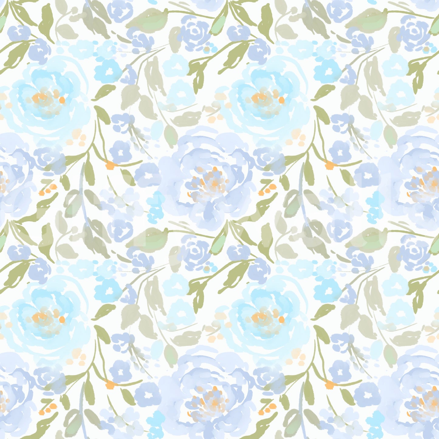 A calming floral design wallpaper mural that defines a space.