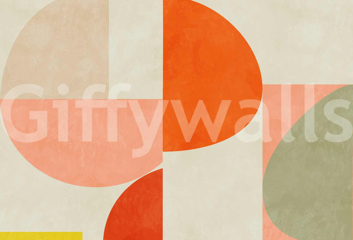 An artistic minimalist shape mural for home decor.