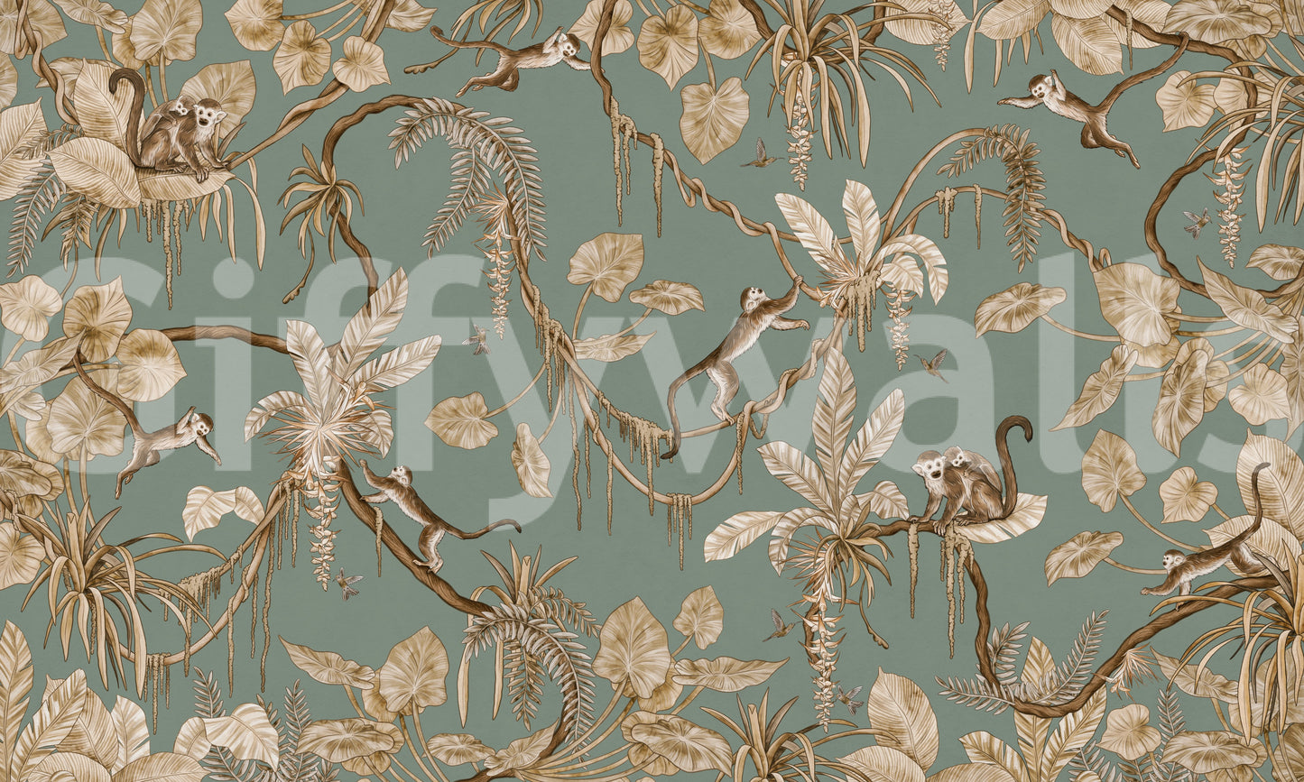 Monkey Business Wallpaper Wall Mural