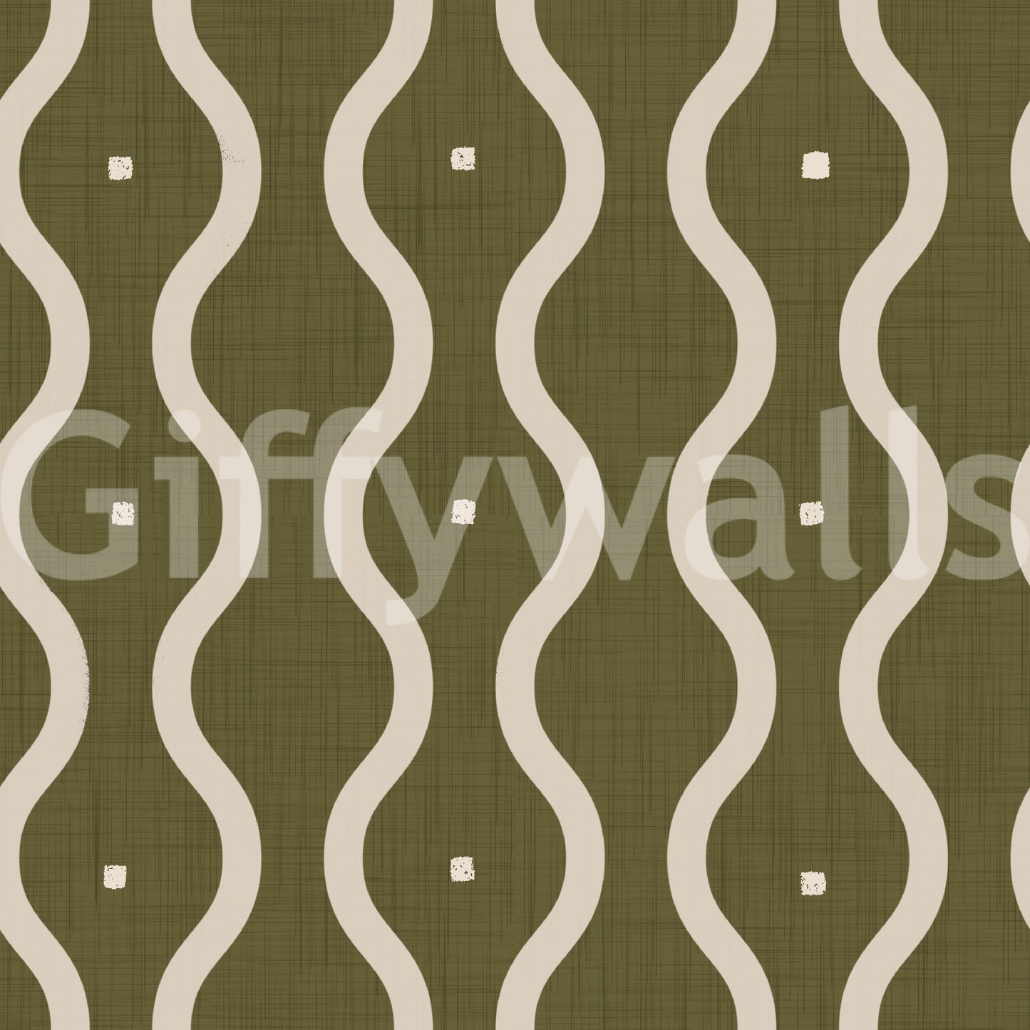Creative patterned wall hanging, olive green textile effect, refined look.