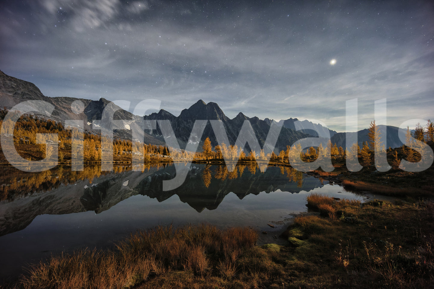 Nightfall's Calm Reflection Wall Mural
