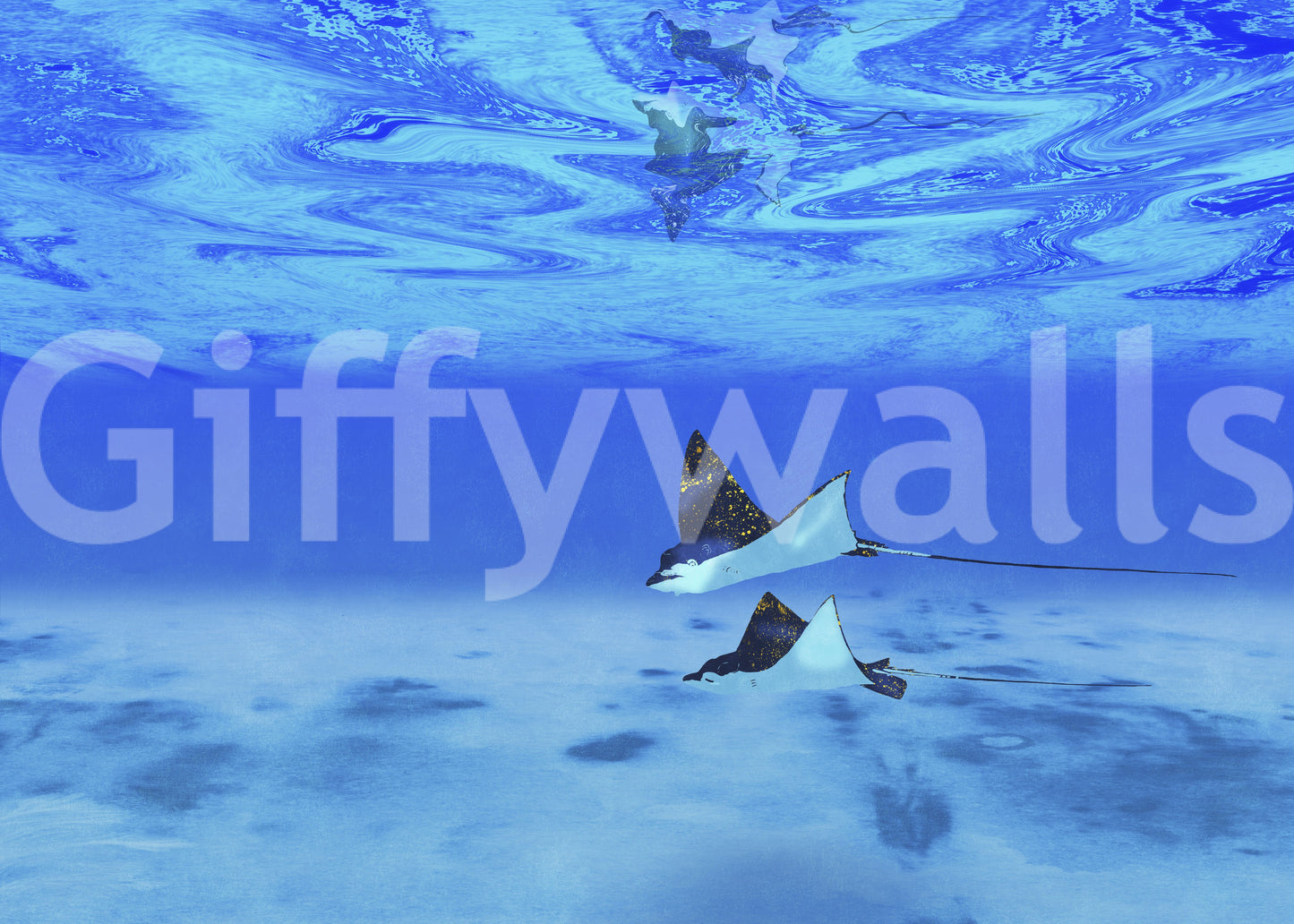 Ethereal Manta Rays Wall Mural