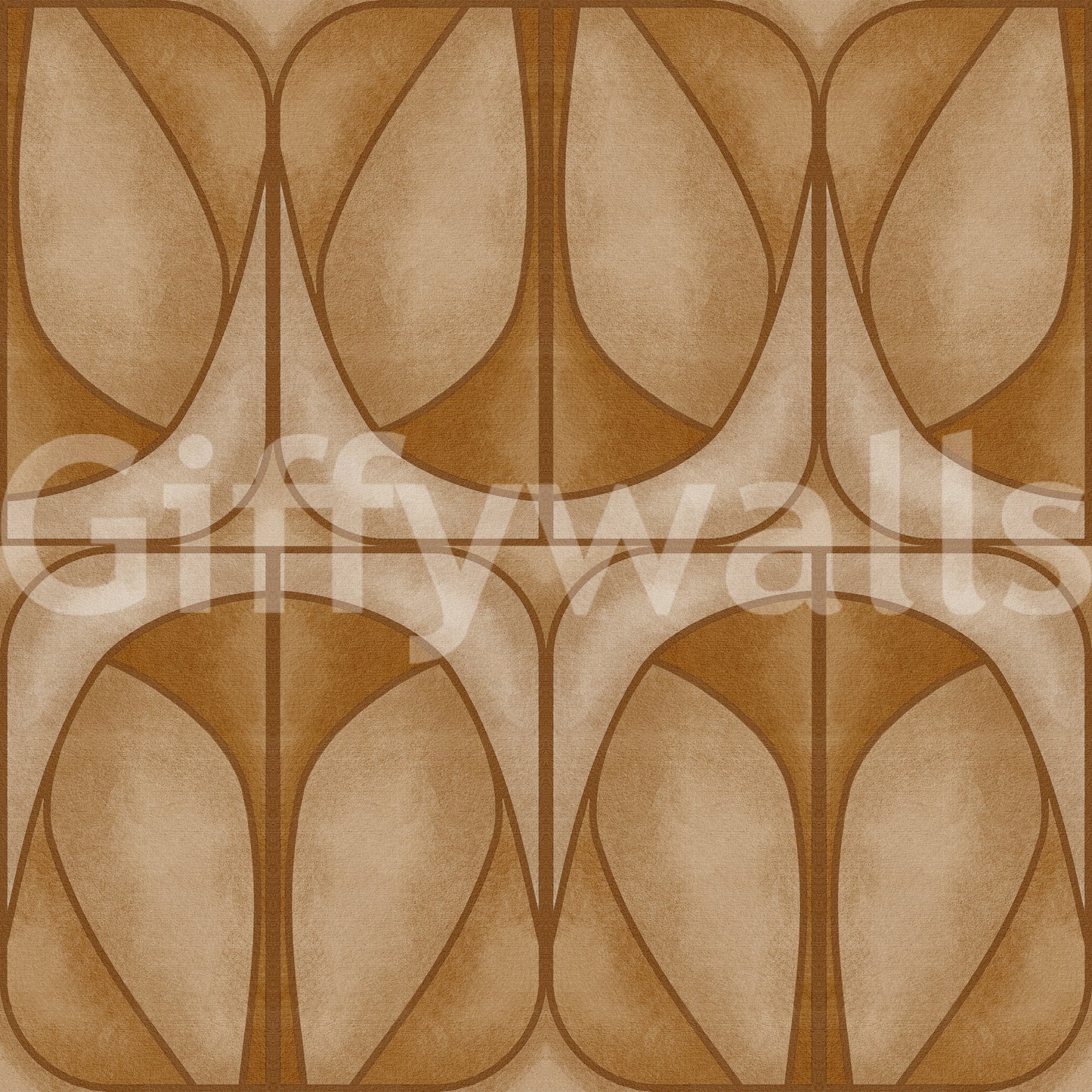 Softy Dèco Geometries - Warm Caramel Wallpaper