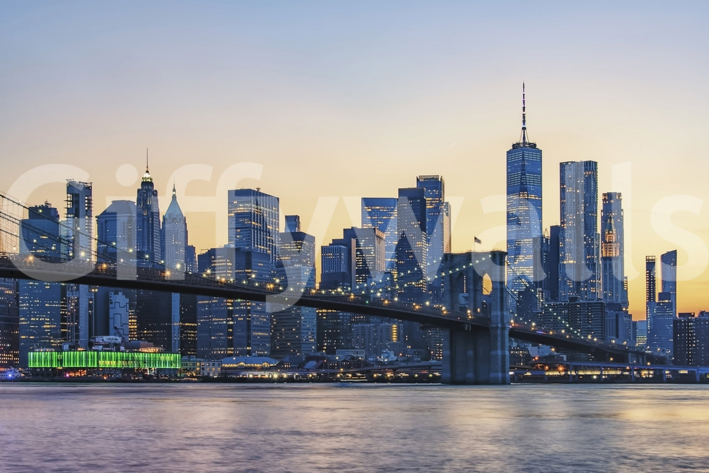 Brooklyn Bridge Dusk Wall Mural