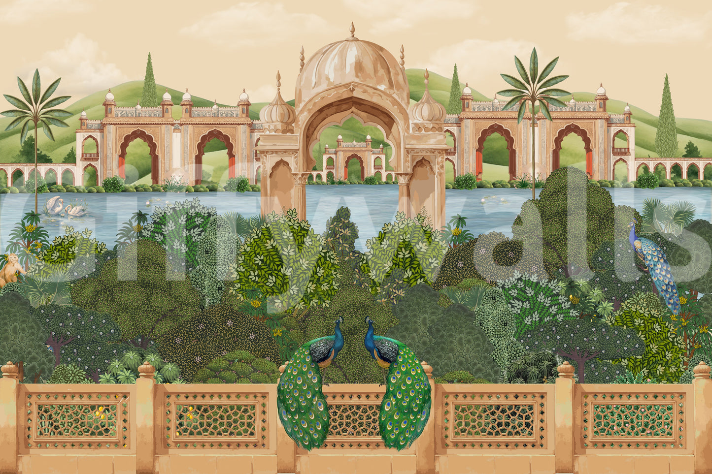 Peacock Paradise Wall Mural