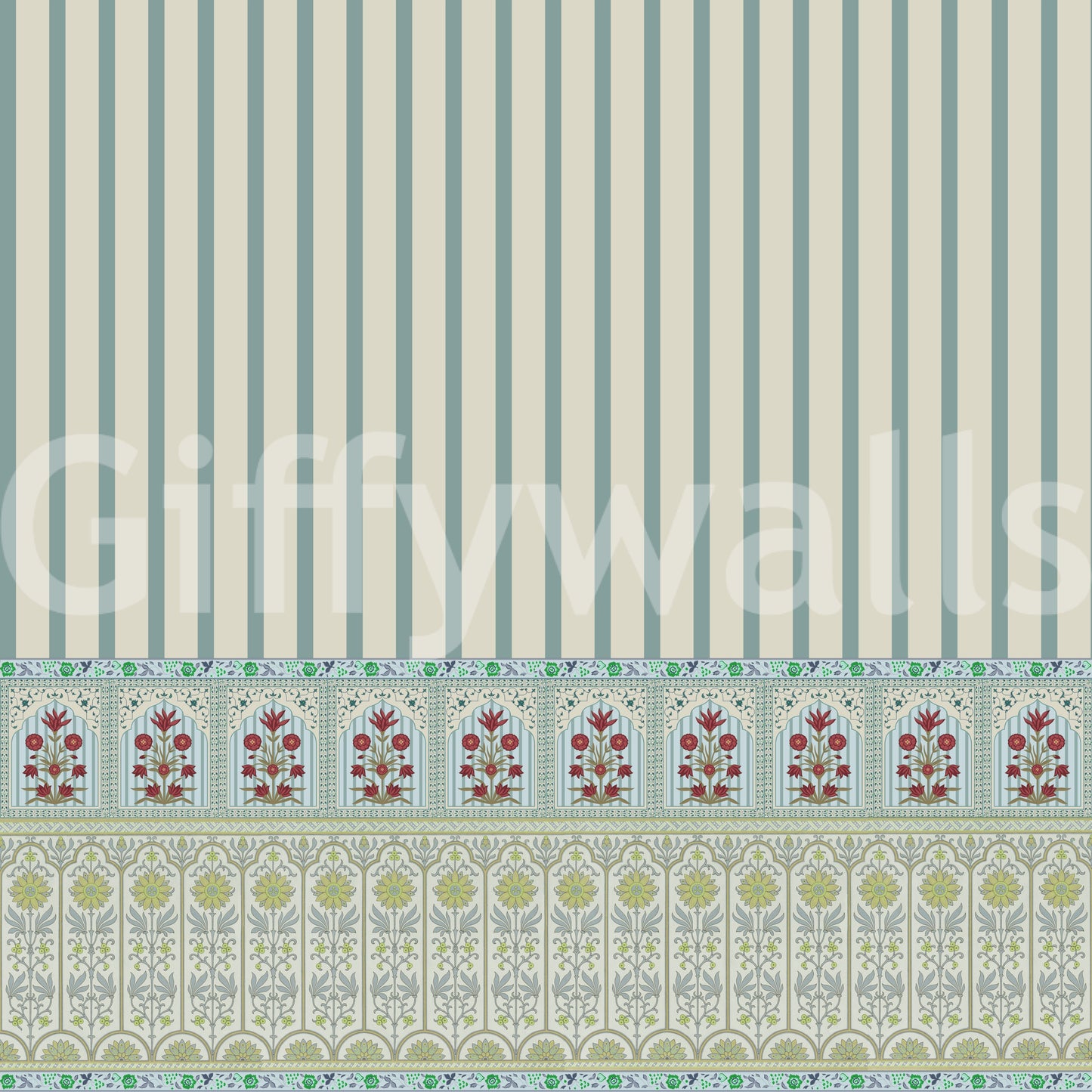 Striped Garden Border Wall Mural