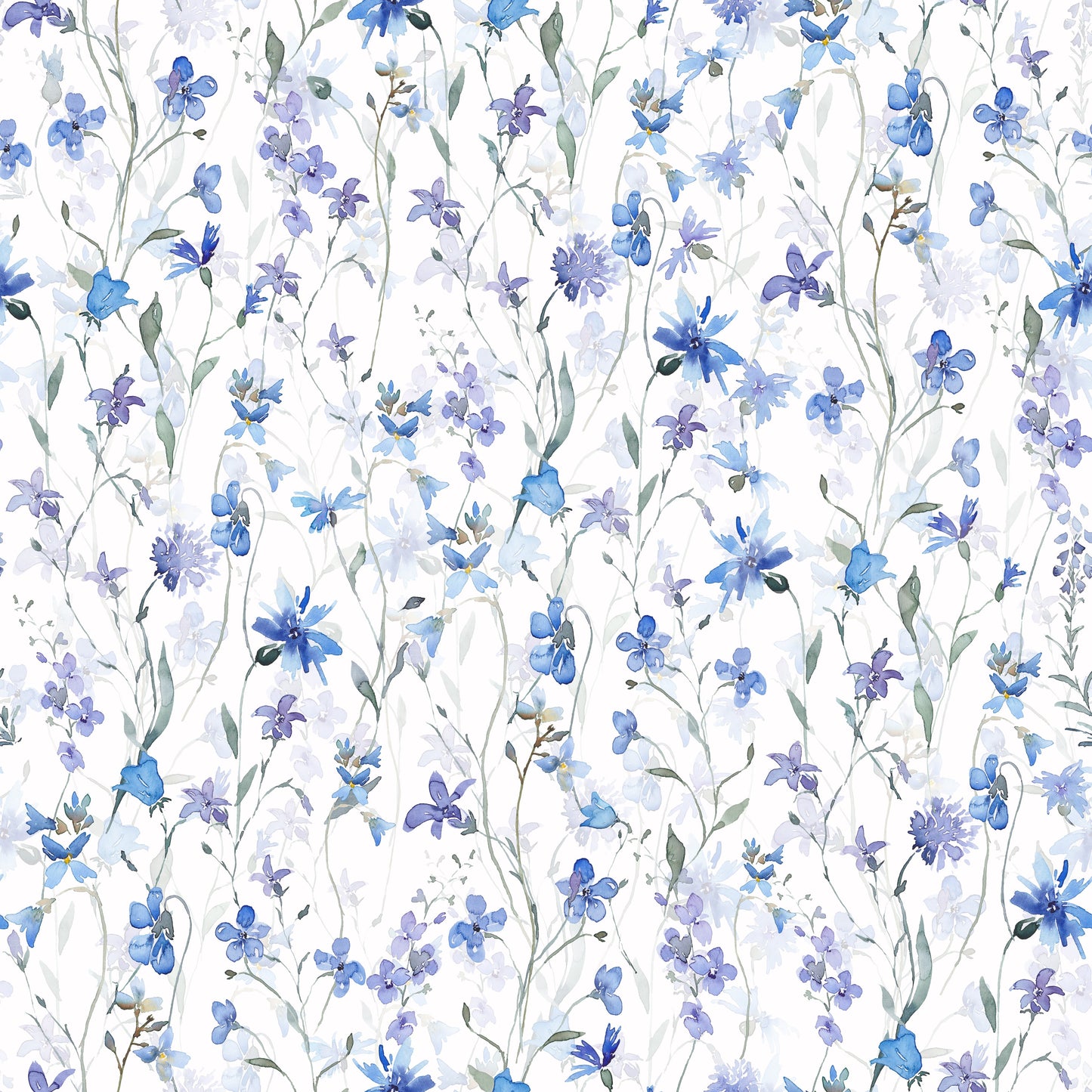 Azure Bloom Garden Wallpaper