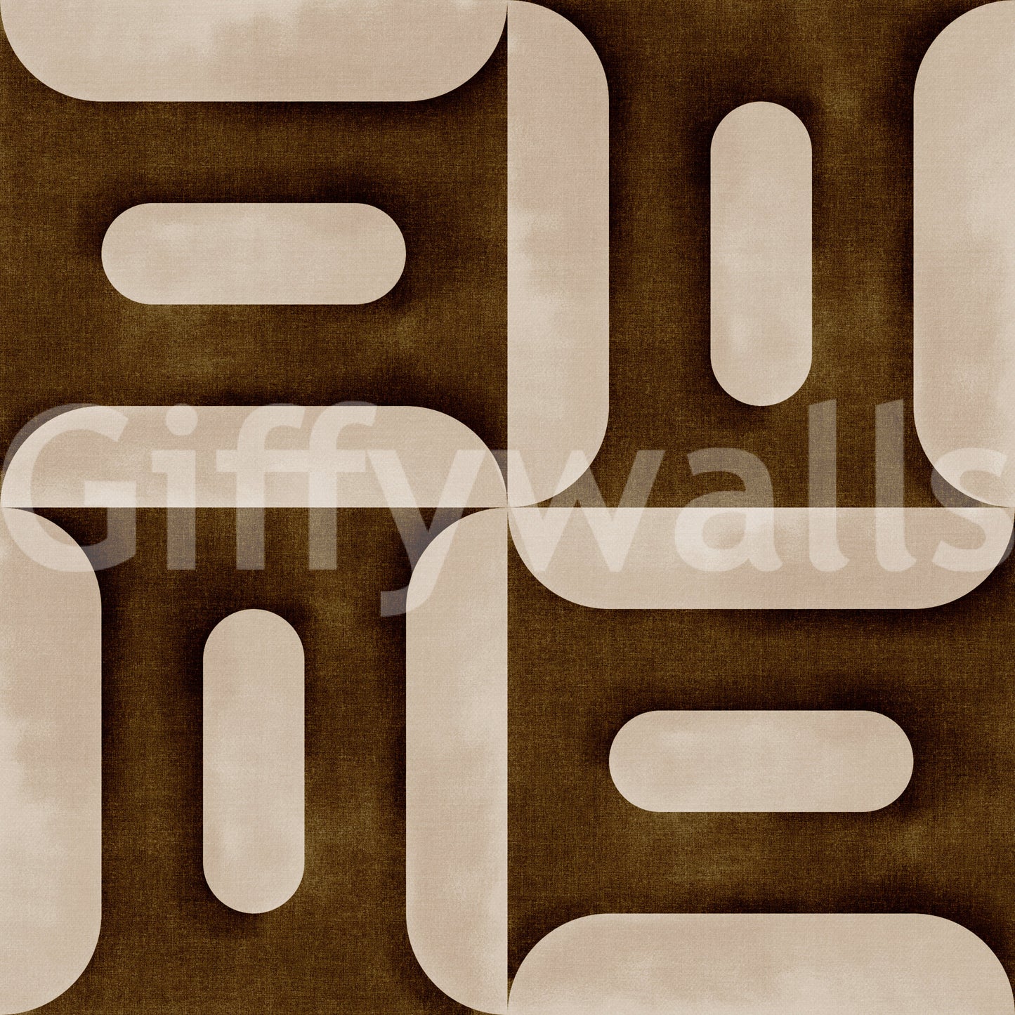 Modern Textured Geometries Umber Wallpaper