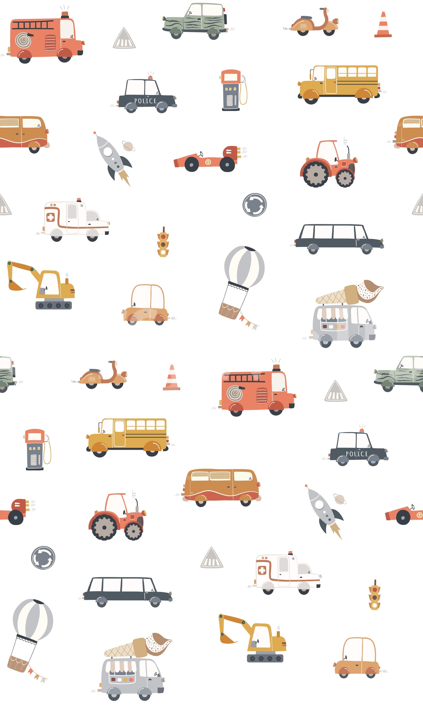 Toot-Toot! Transportation Fun Wallpaper