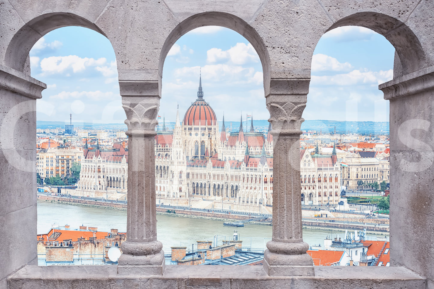 Budapest Vista Arches Wall Mural