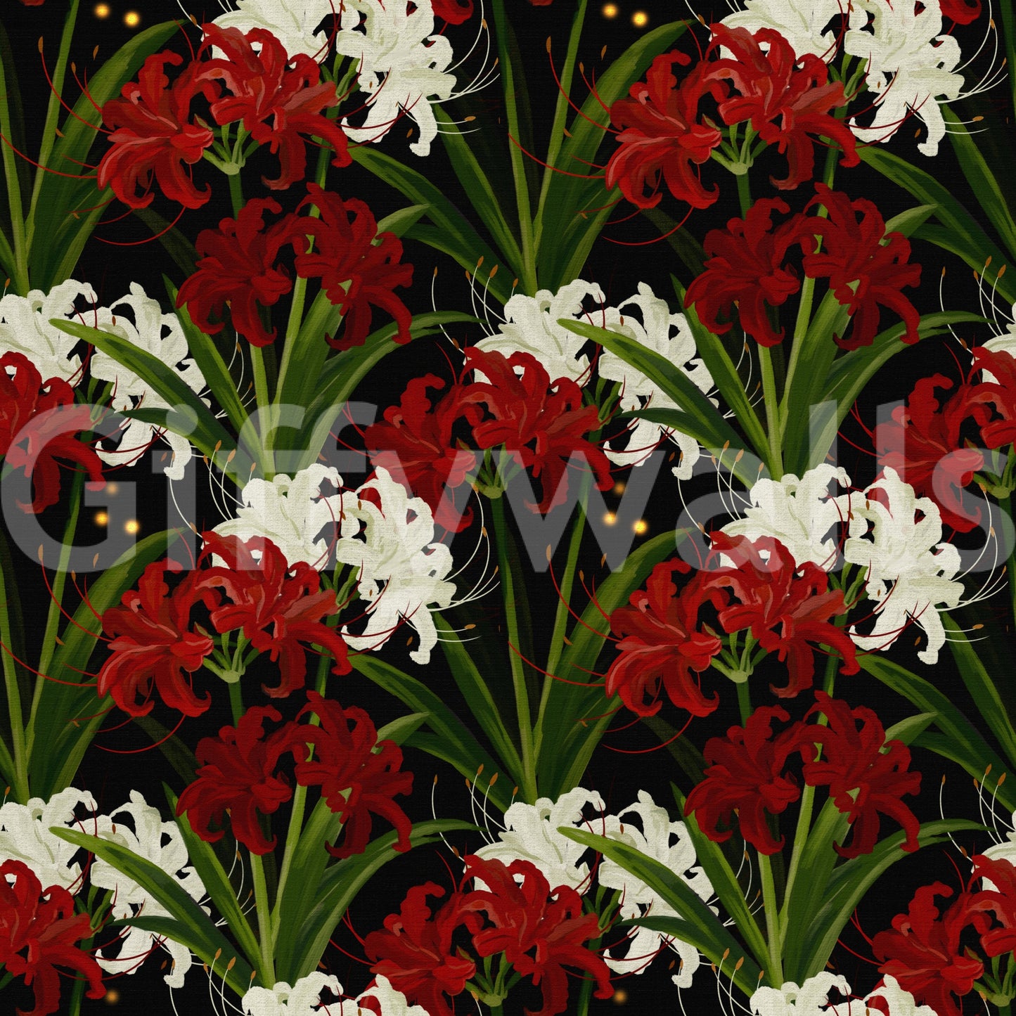 Lycoris Radiata Midnight Romantic spiderlily pattern Wallpaper