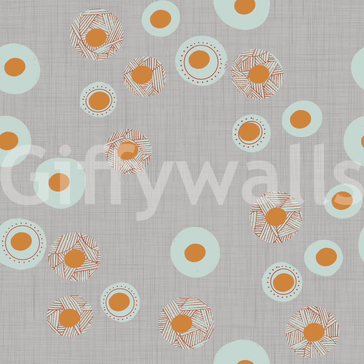 Cozy Scandi Folk Dot Floral Warm Linen - Craft Circle Wallpaper